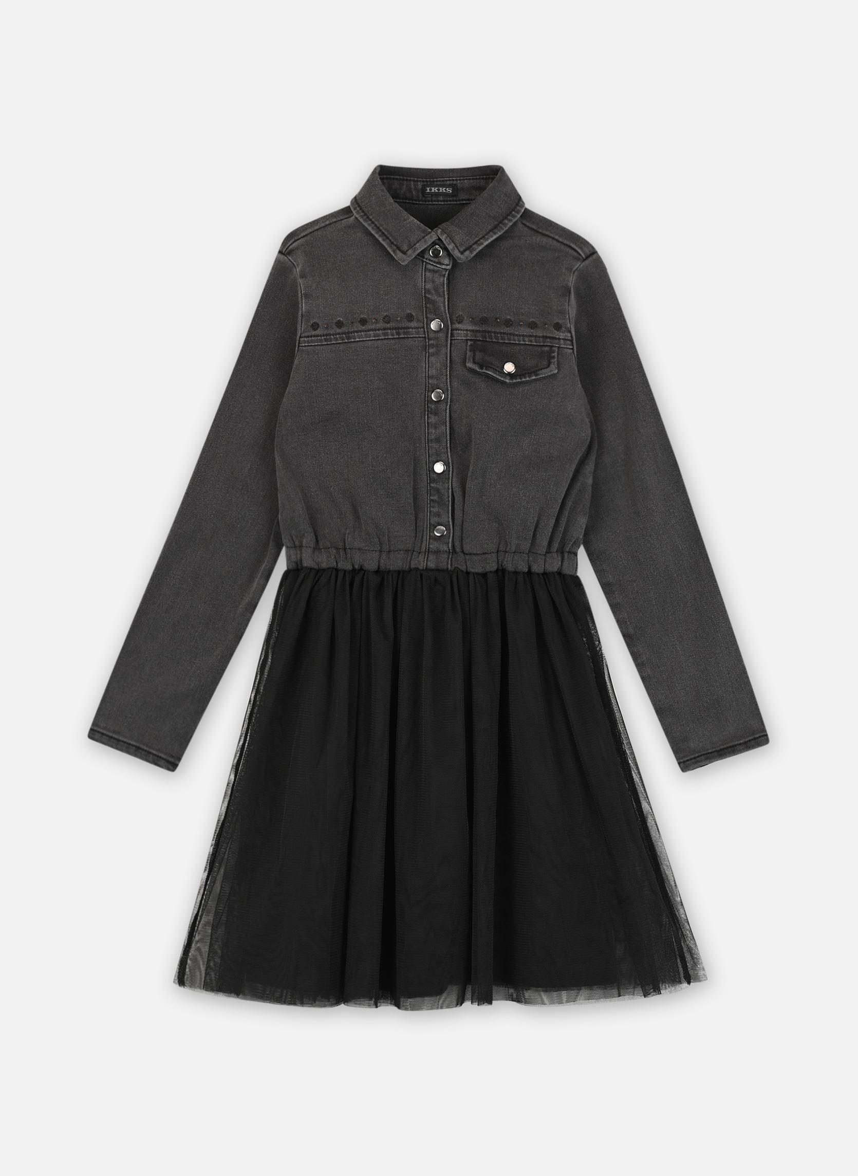 Robes XZ30342 fille noir IKKS JUNIOR Robes XZ30342 fille noir 98-BLACK USED