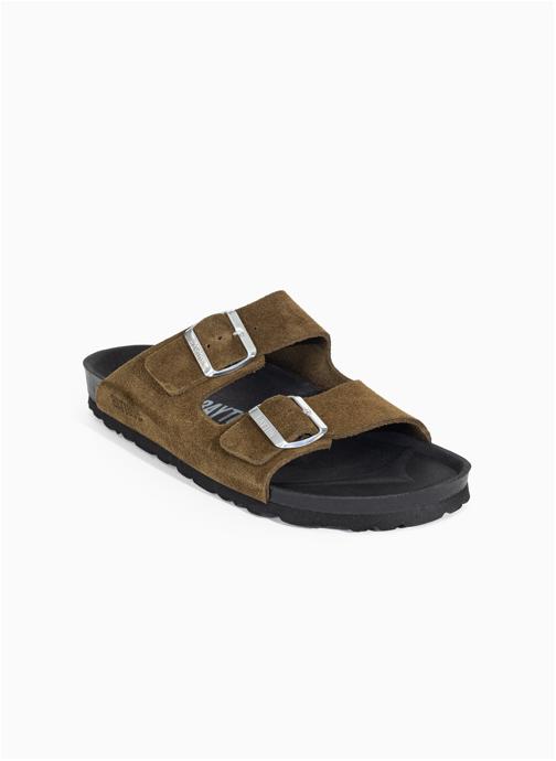 Bayton Mules Sandales en cuir suédé ATLAS pour femme Beige homme vert