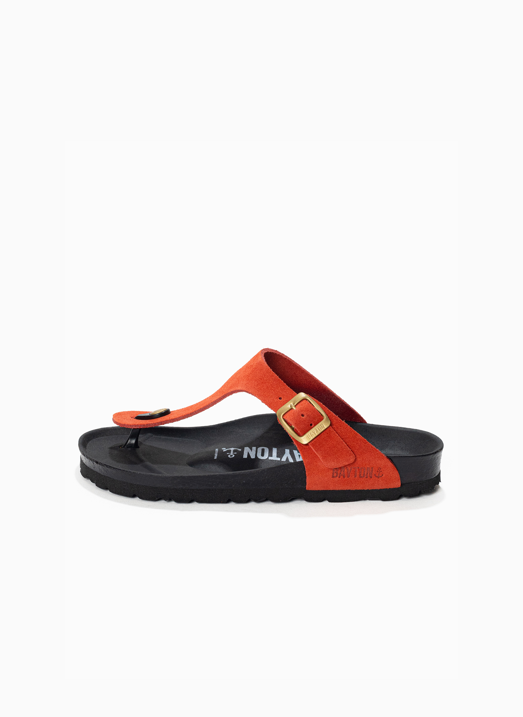 Tongs Tongs en cuir suédé MERCURE pour femme Rouge femme orange Bayton Tongs Tongs en cuir suédé MERCURE pour femme Rouge femme orange Orange