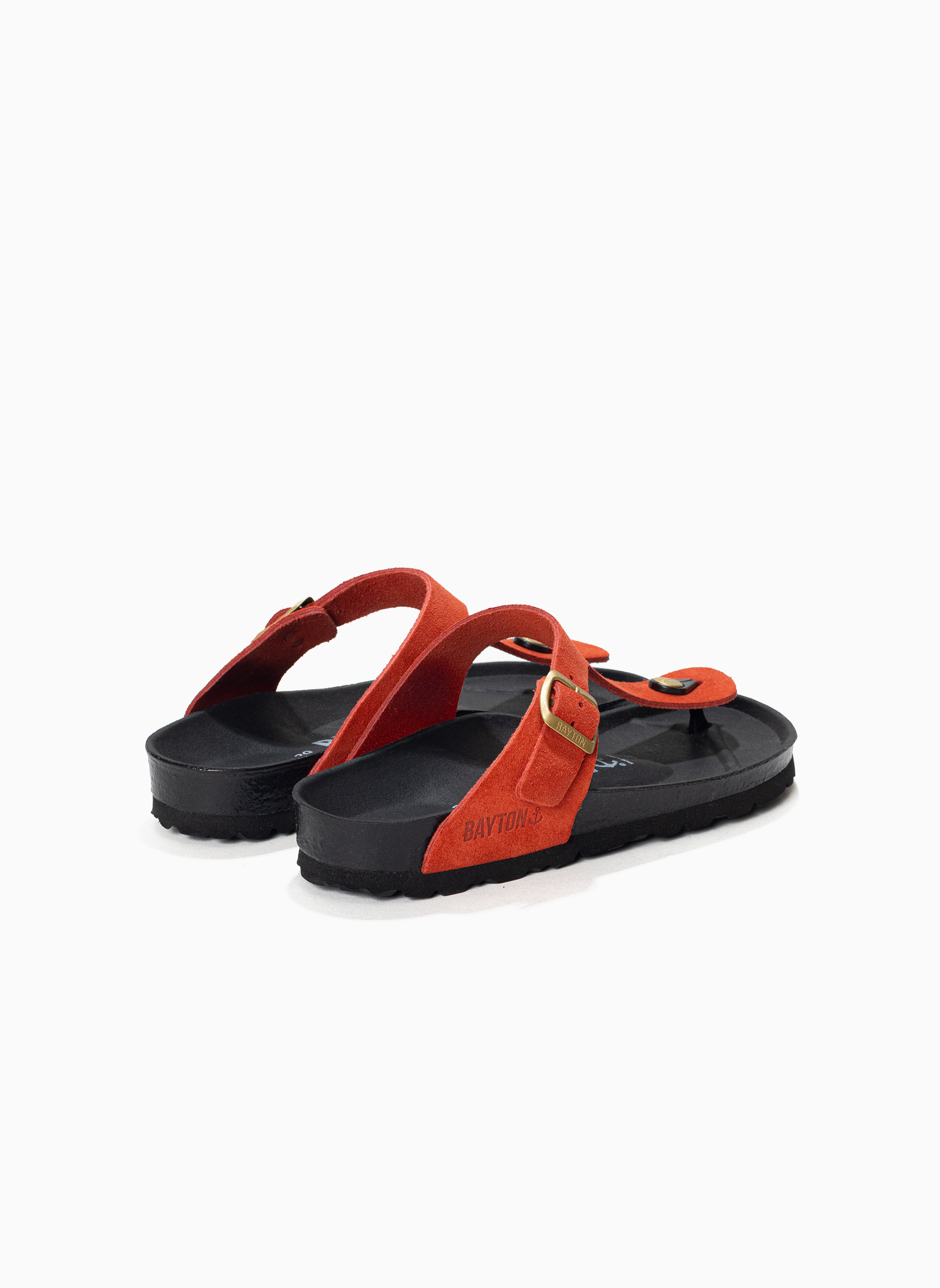 Tongs Tongs en cuir suédé MERCURE pour femme Rouge femme orange Bayton Tongs Tongs en cuir suédé MERCURE pour femme Rouge femme orange Orange