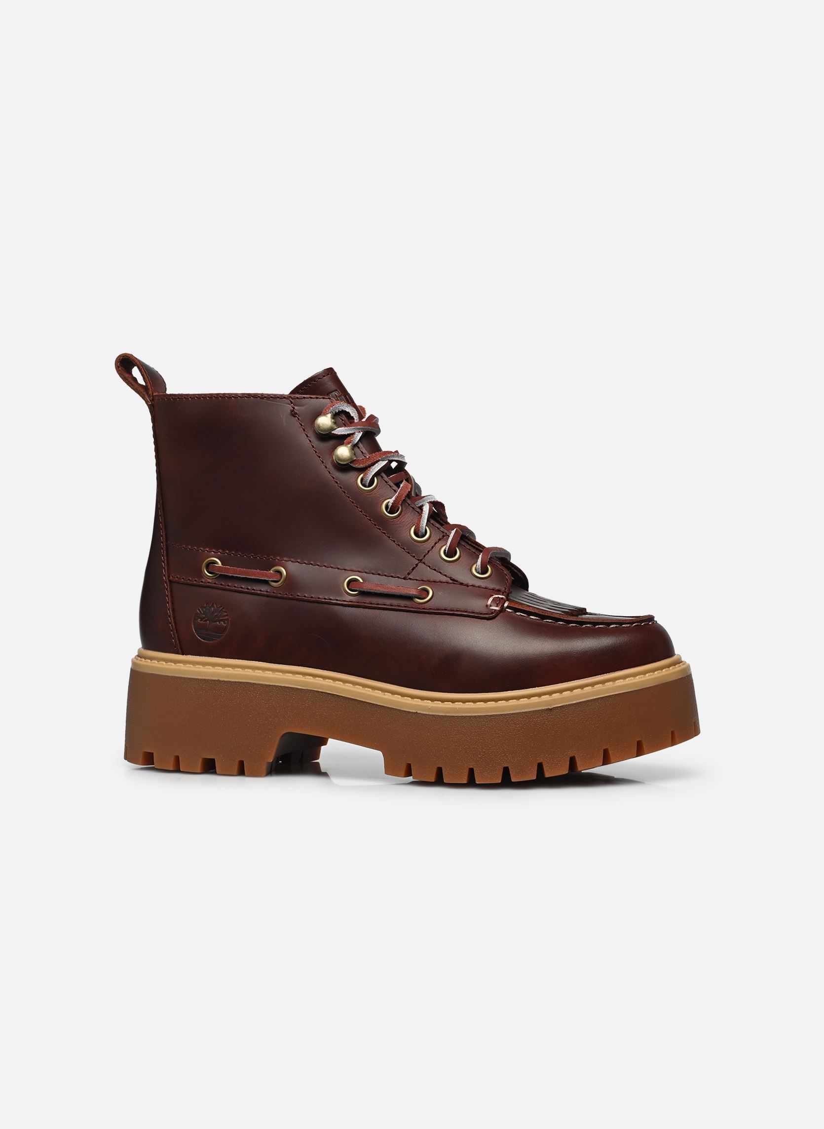 Bottines à lacets STONE STREET MID LACE UP BOOT femme bordeaux Timberland Bottines à lacets STONE STREET MID LACE UP BOOT femme bordeaux BURGUNDY FULL GRAIN