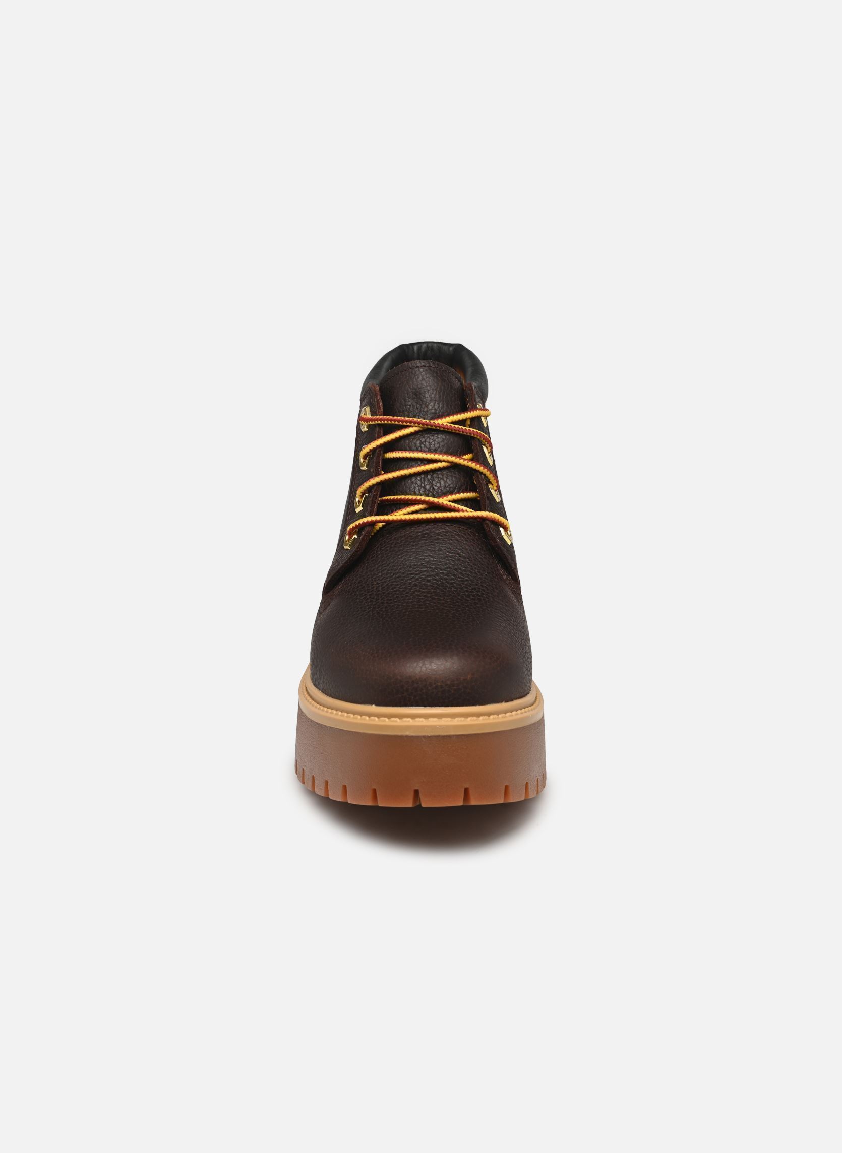 Veterlaarsjes STONE STREET MID LACE UP WATERPROOF BOOT dames bruin Timberland Veterlaarsjes STONE STREET MID LACE UP WATERPROOF BOOT dames bruin DK BROWN FULL GRAIN W BLK