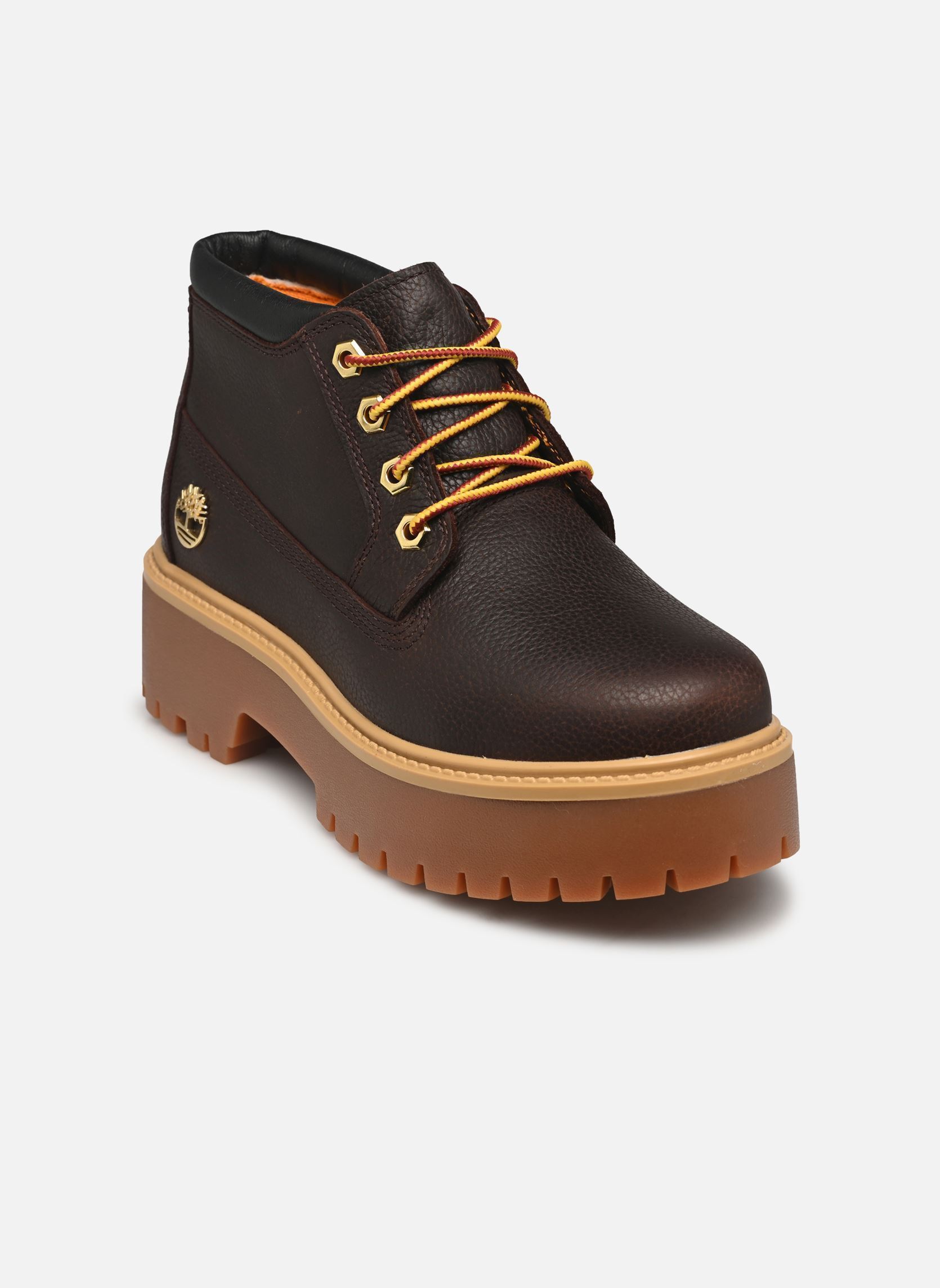 Veterlaarsjes STONE STREET MID LACE UP WATERPROOF BOOT dames bruin Timberland Veterlaarsjes STONE STREET MID LACE UP WATERPROOF BOOT dames bruin DK BROWN FULL GRAIN W BLK