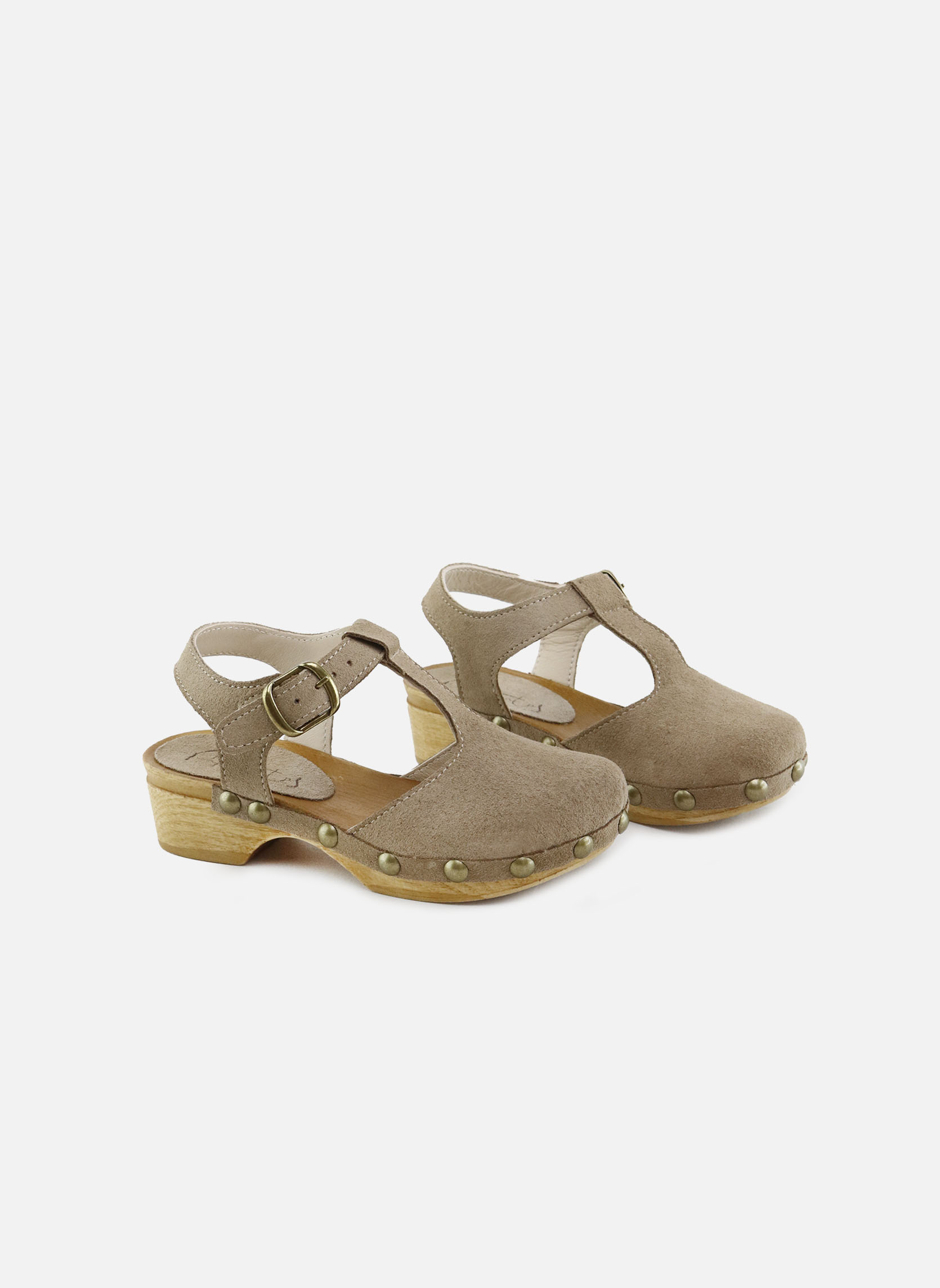 Mules et sabots Sabots 0219AJ-VELOUR-SACO Topo fille marron Eli 1957 Mules et sabots Sabots 0219AJ-VELOUR-SACO Topo fille marron Taupe