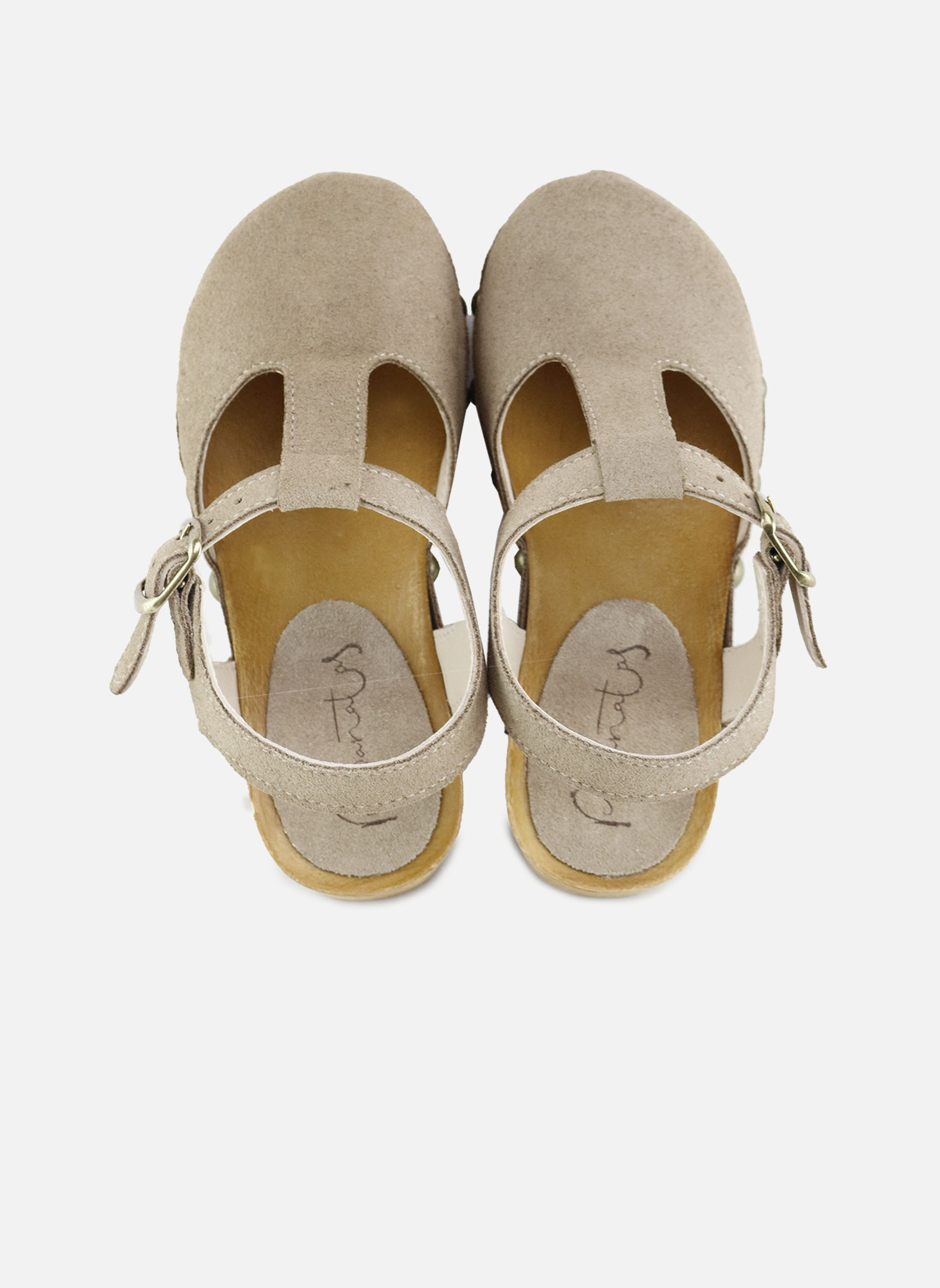 Mules et sabots Sabots 0219AJ-VELOUR-SACO Topo fille marron Eli 1957 Mules et sabots Sabots 0219AJ-VELOUR-SACO Topo fille marron Taupe