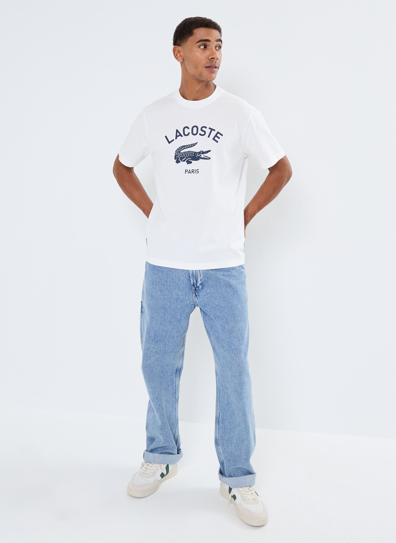 Tee-shirts manches courtes T-shirt classic fit imprimé signature homme blanc Lacoste Tee-shirts manches courtes T-shirt classic fit imprimé signature homme blanc FARINE