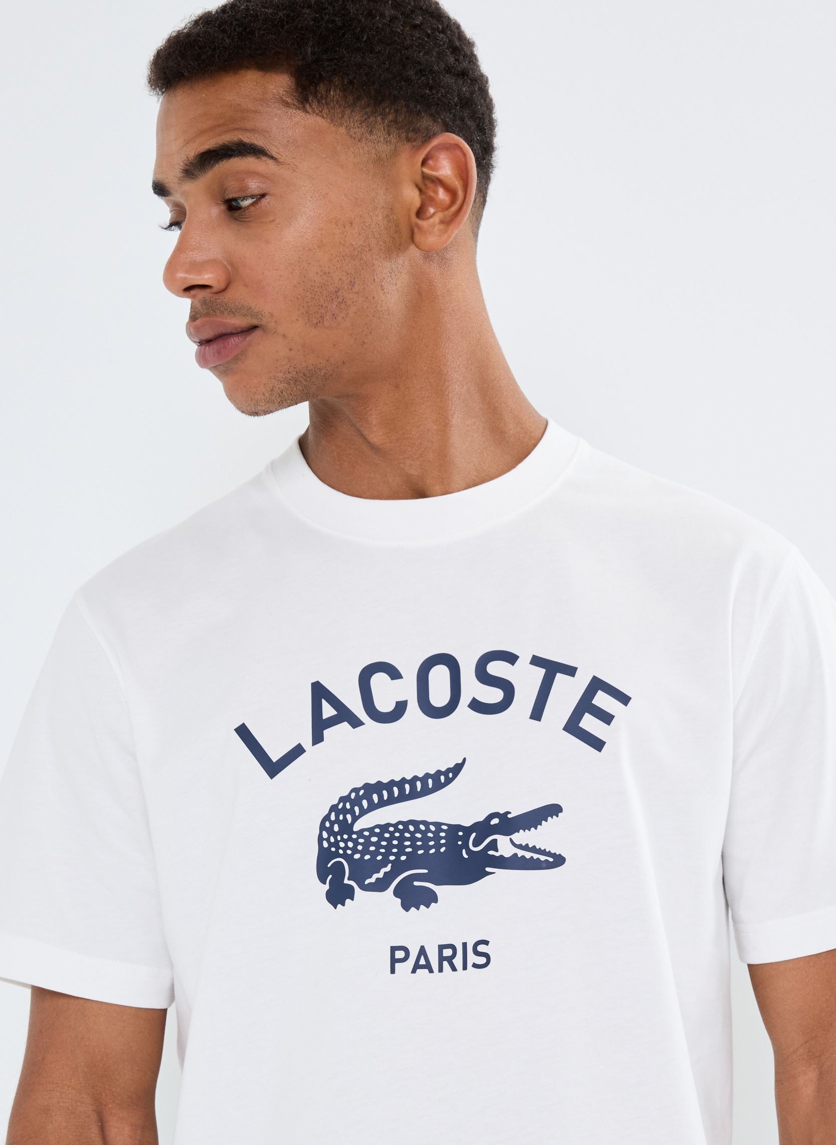 Tee-shirts manches courtes T-shirt classic fit imprimé signature homme blanc Lacoste Tee-shirts manches courtes T-shirt classic fit imprimé signature homme blanc FARINE