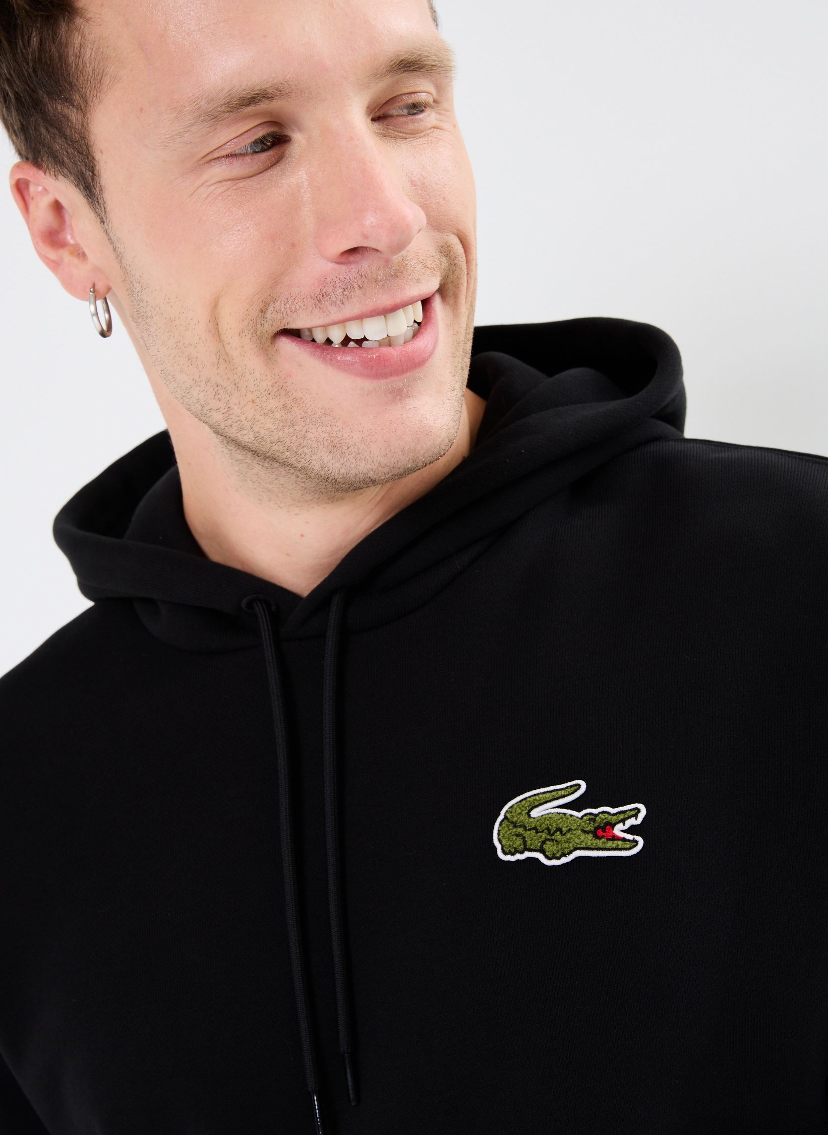 Sweats à capuche Sweatshirt à capuche loose fit homme noir Lacoste Sweats à capuche Sweatshirt à capuche loose fit homme noir NOIR