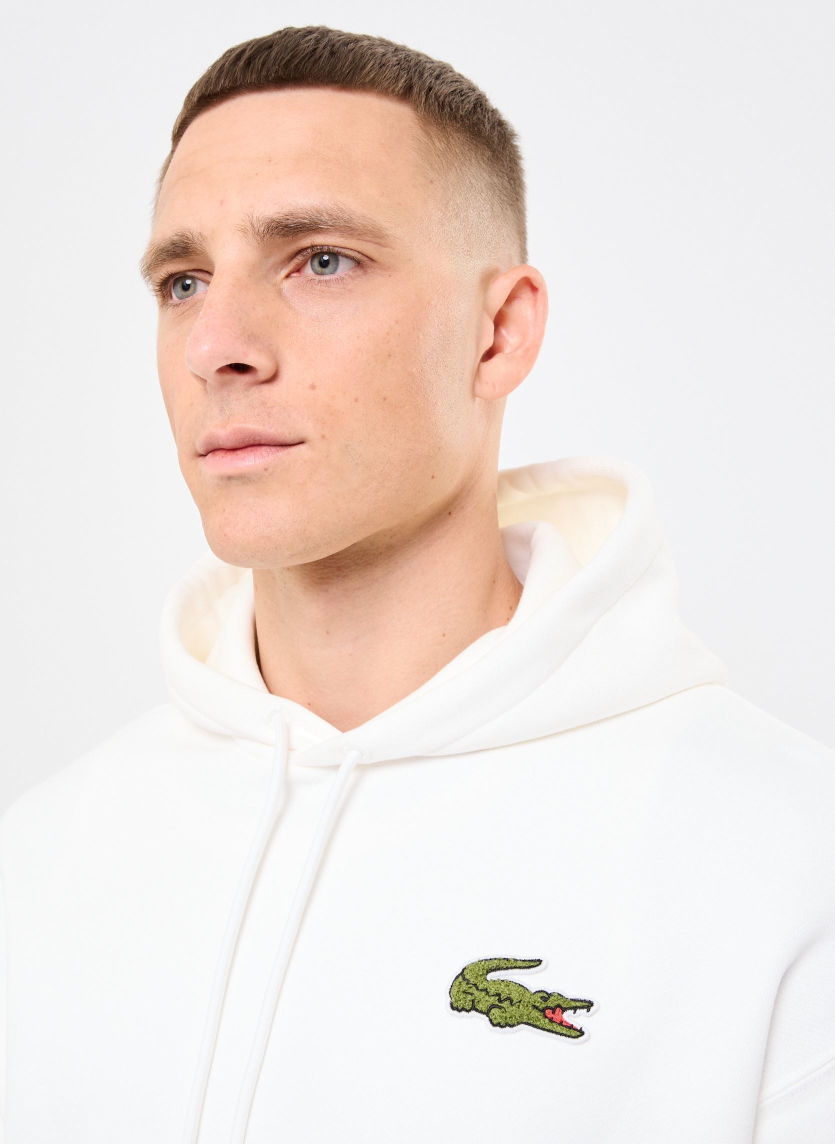 Sweats à capuche Sweatshirt à capuche loose fit homme blanc Lacoste Sweats à capuche Sweatshirt à capuche loose fit homme blanc FARINE