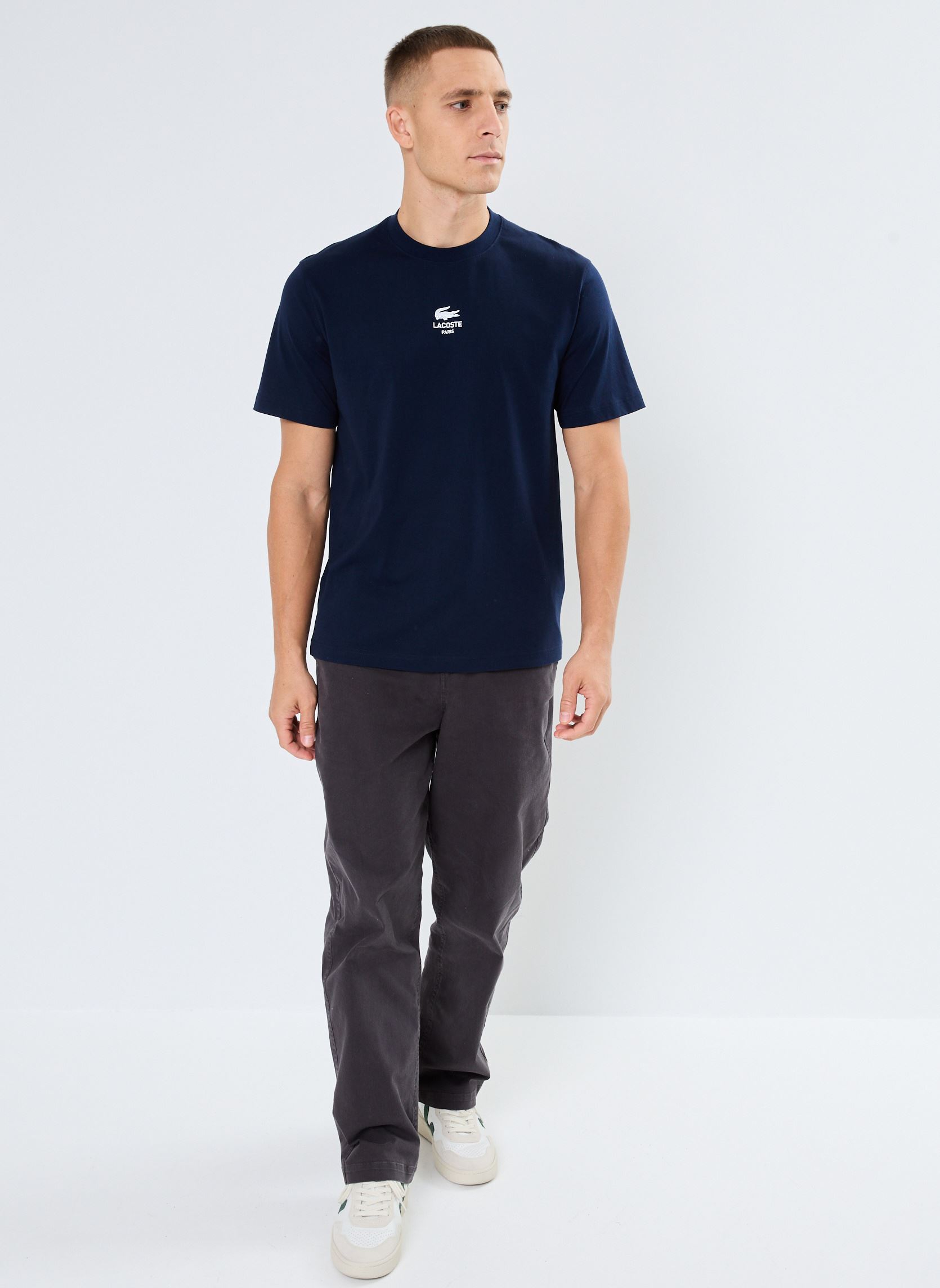 Tee-shirts manches courtes T-shirt classic fit jersey de coton homme bleu Lacoste Tee-shirts manches courtes T-shirt classic fit jersey de coton homme bleu MARINE
