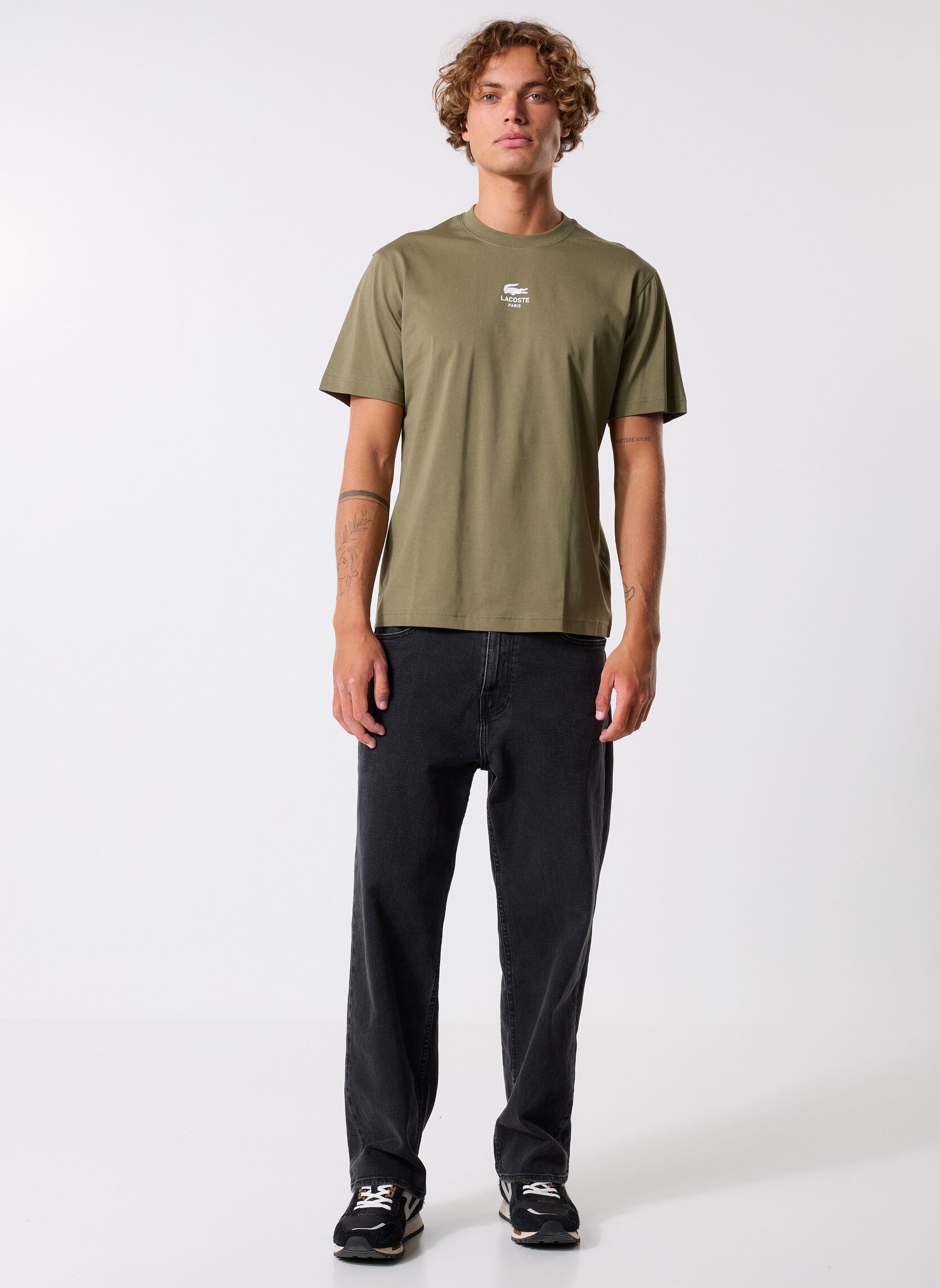 Tee-shirts manches courtes T-shirt classic fit jersey de coton homme vert Lacoste Tee-shirts manches courtes T-shirt classic fit jersey de coton homme vert OLIVE 06Y