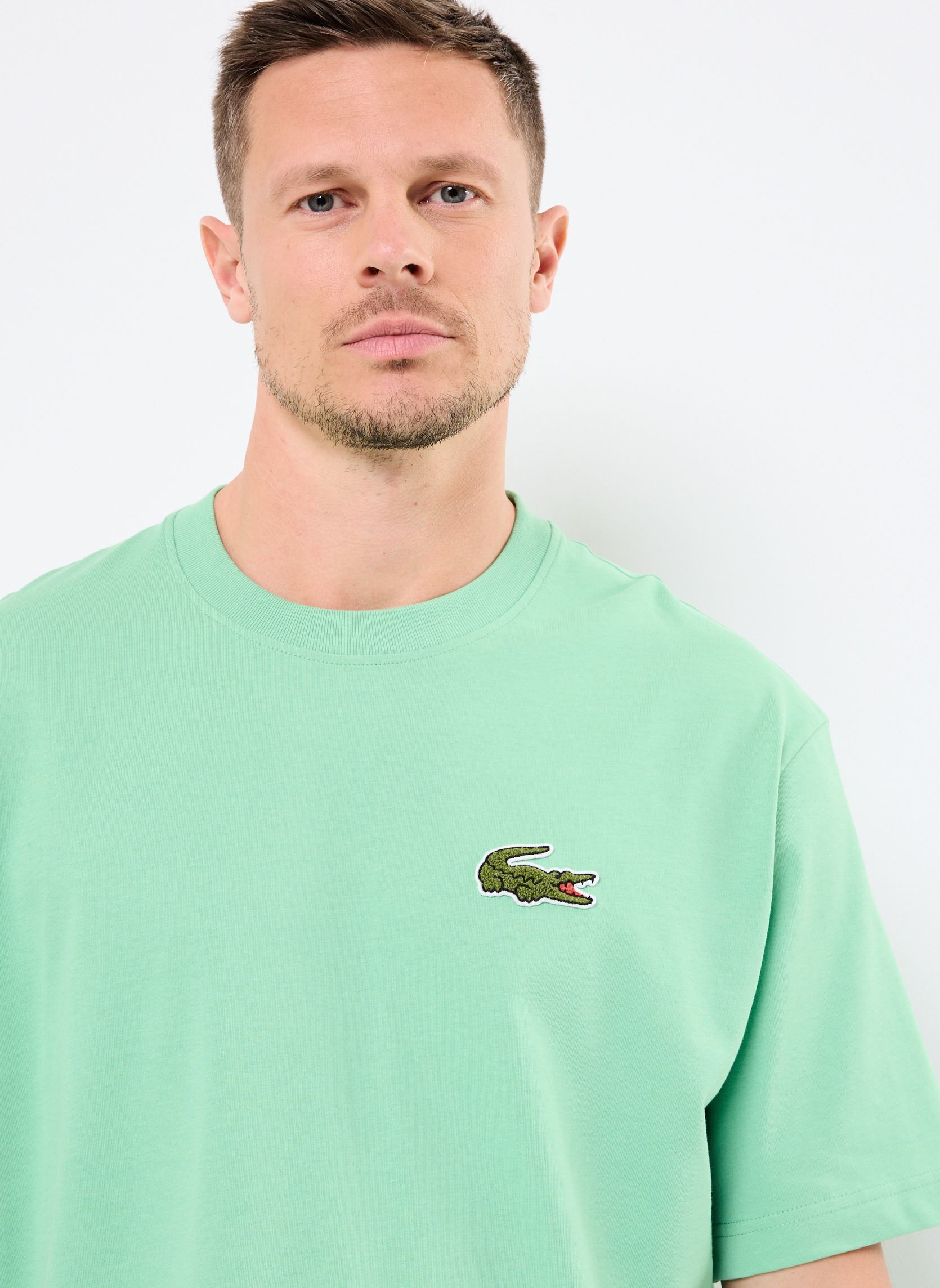 Tee-shirts manches courtes T-shirt loose fit à badge Crocodile homme vert Lacoste Tee-shirts manches courtes T-shirt loose fit à badge Crocodile homme vert LIAMONE
