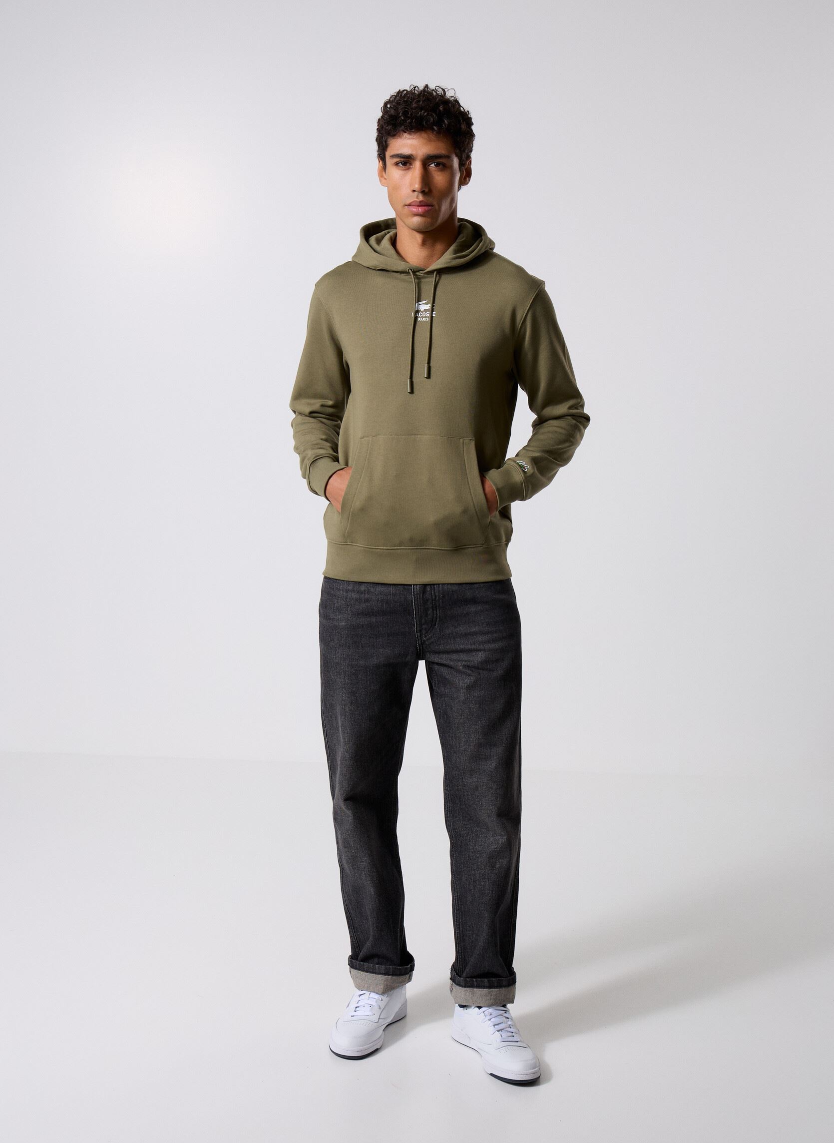 Sweats Sweatshirt à capuche imprimé homme vert Lacoste Sweats Sweatshirt à capuche imprimé homme vert OLIVE 06Y