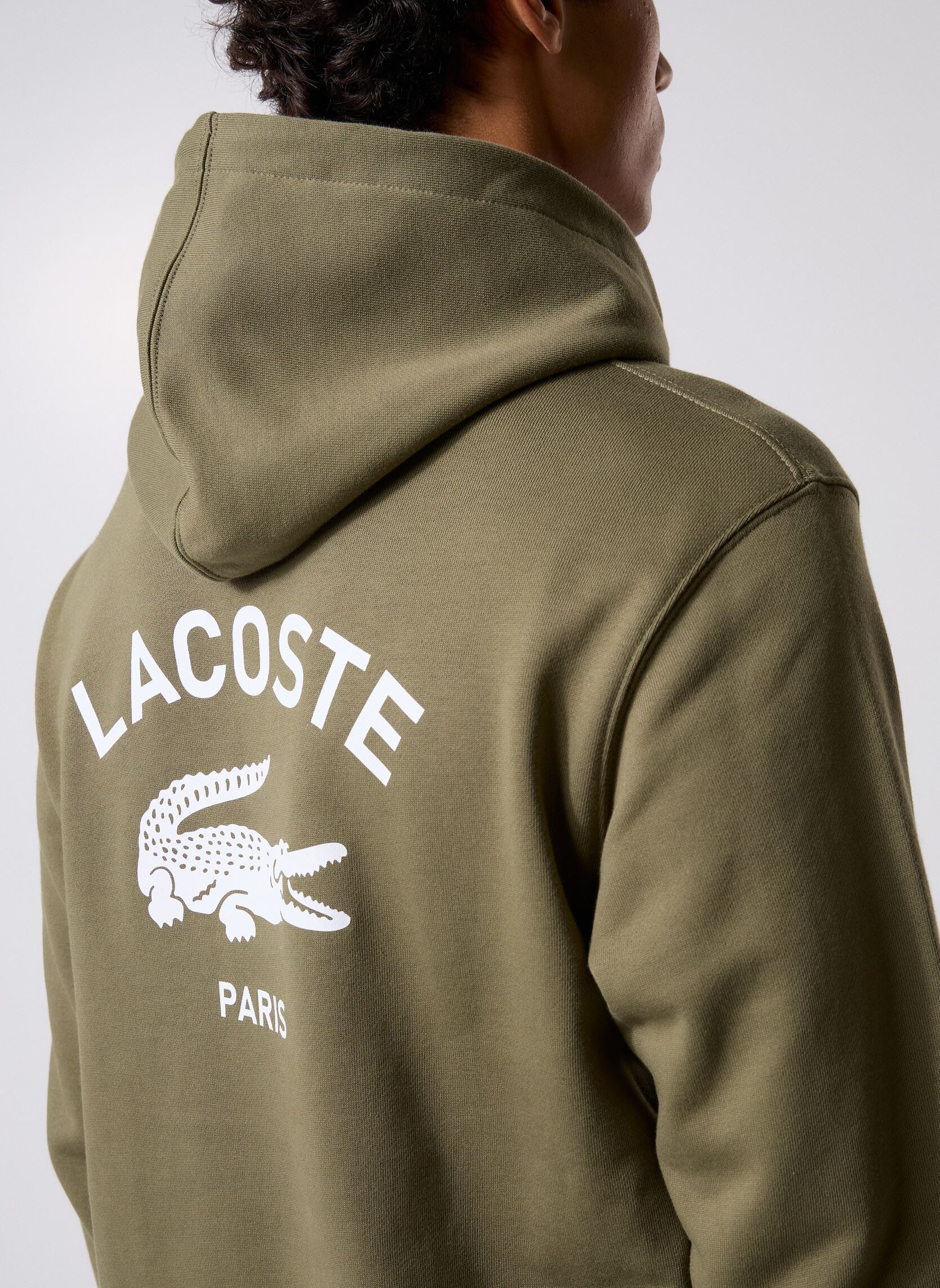 Sweats Sweatshirt à capuche imprimé homme vert Lacoste Sweats Sweatshirt à capuche imprimé homme vert OLIVE 06Y
