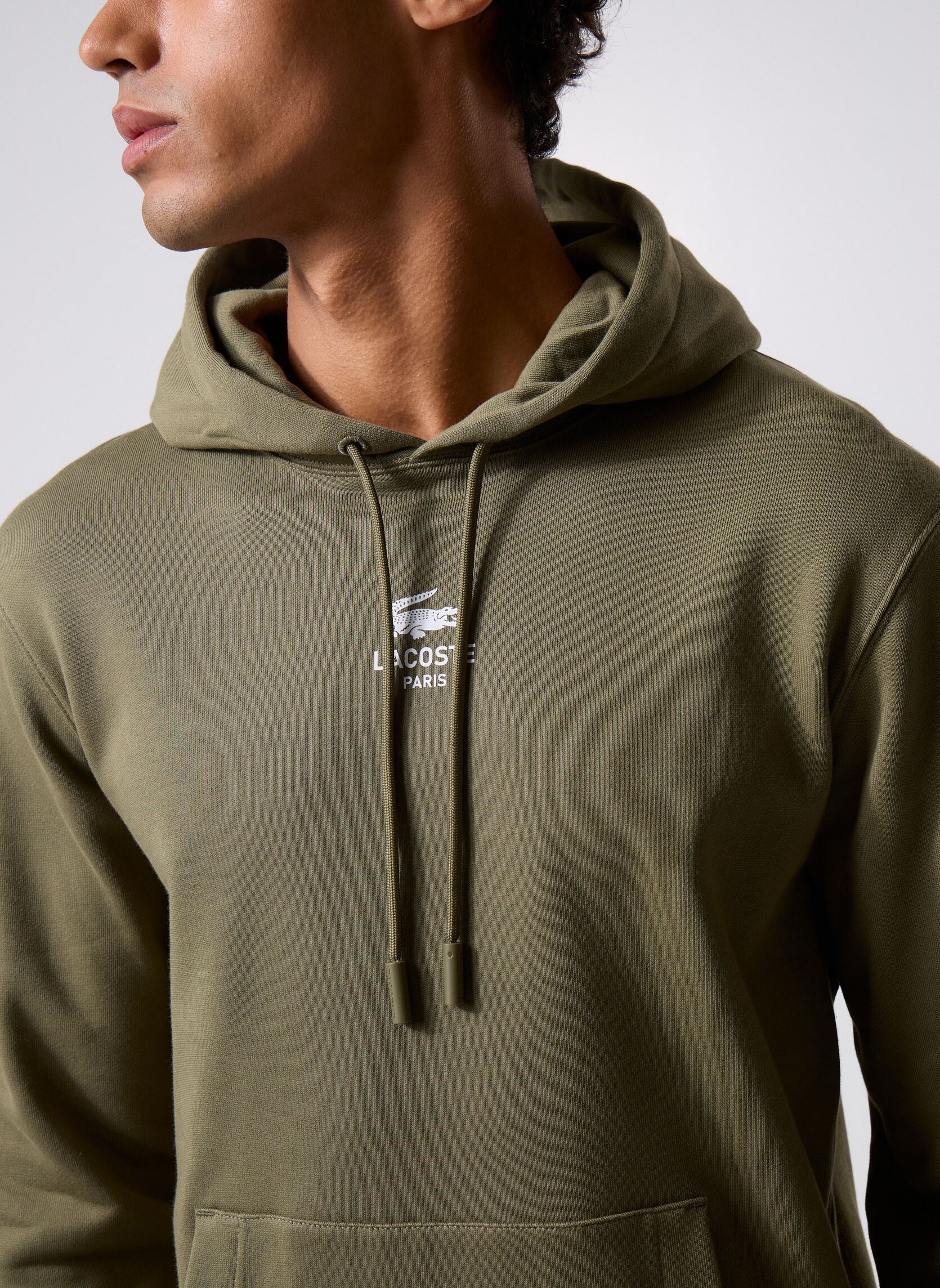 Sweats Sweatshirt à capuche imprimé homme vert Lacoste Sweats Sweatshirt à capuche imprimé homme vert OLIVE 06Y