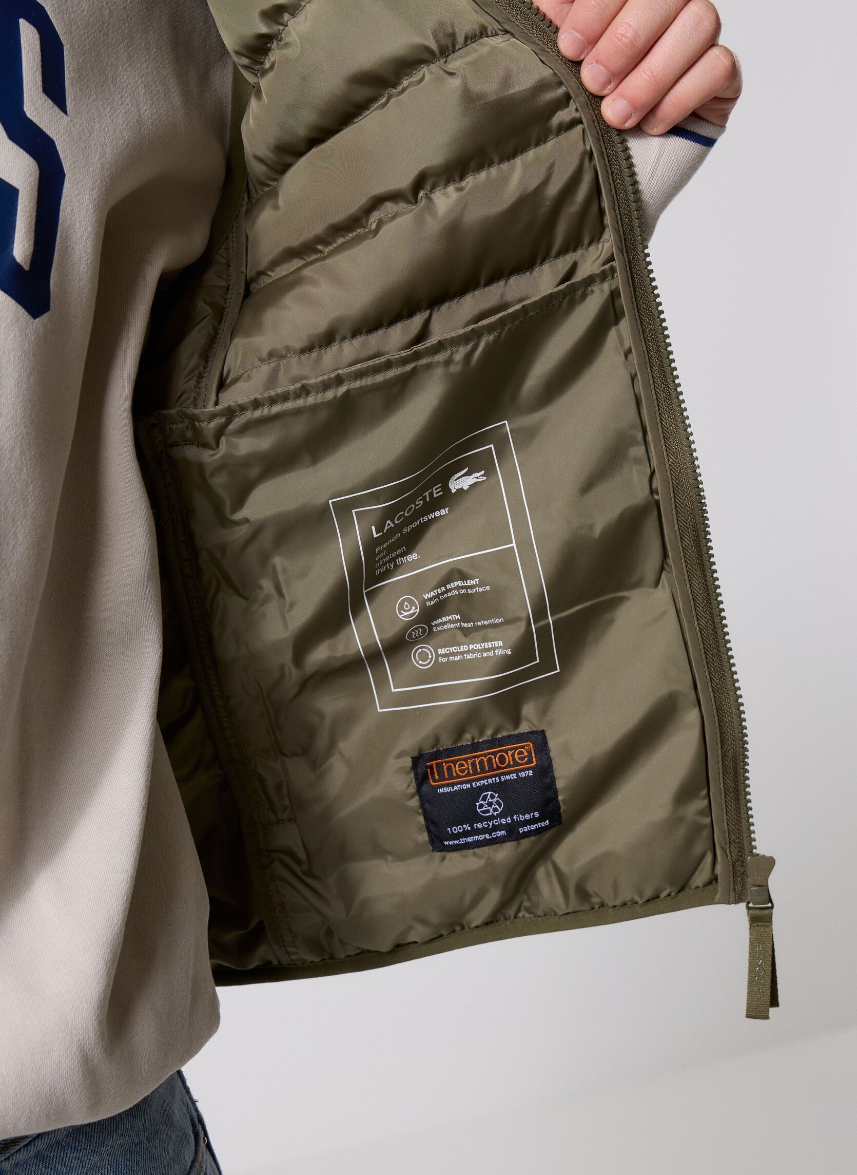 Daunenwesten Doudoune sans manche déperlante herren grün Lacoste Daunenwesten Doudoune sans manche déperlante herren grün OLIVE 06Y
