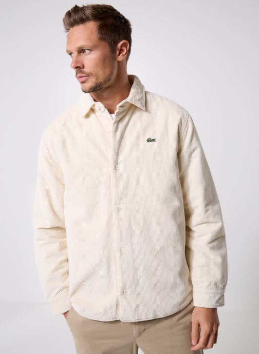 Lacoste Vestes Surchemise légèrement rembourrée velours homme blanc