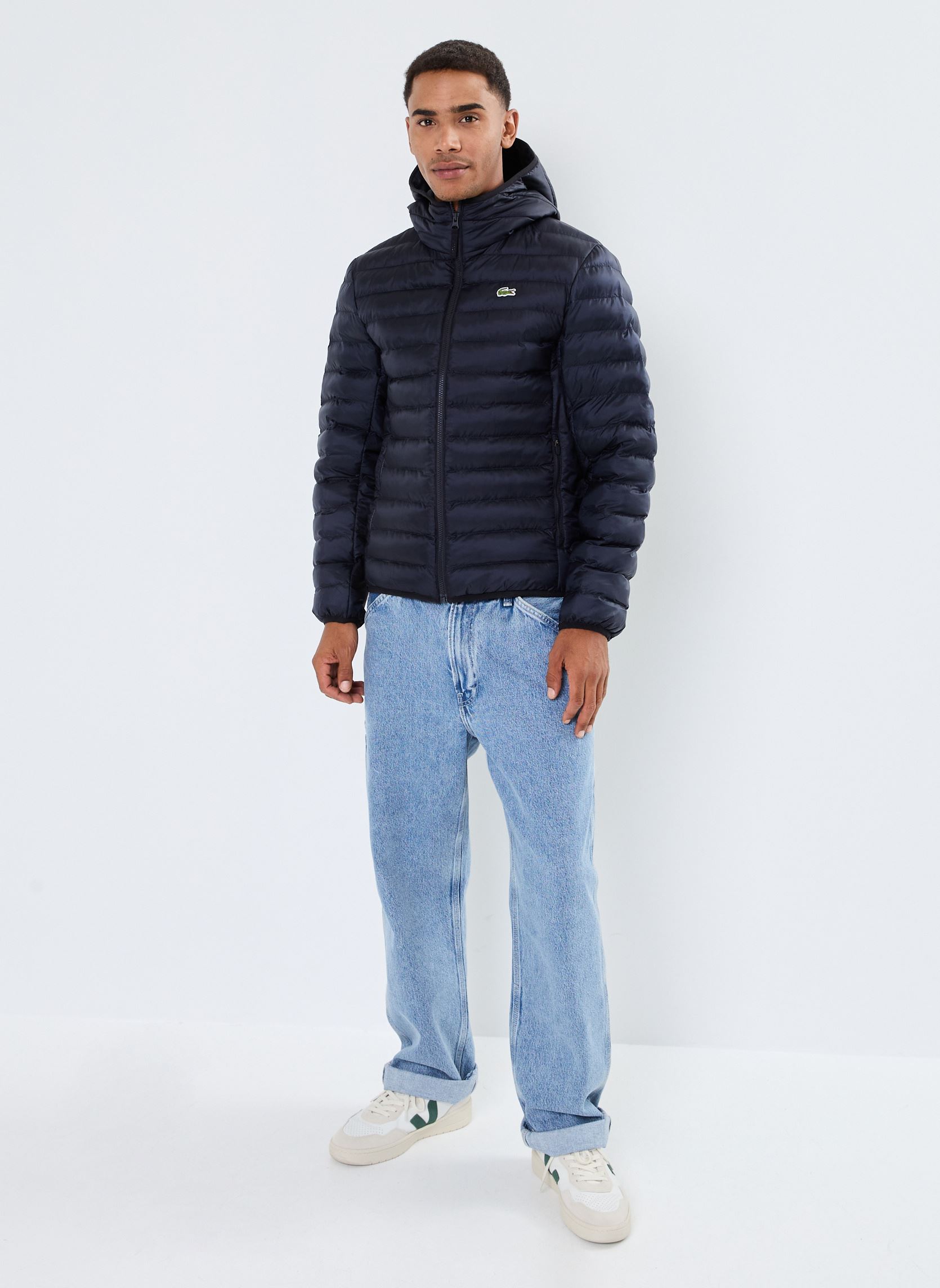 Doudounes Doudoune courte déperlant rembourrée homme bleu Lacoste Doudounes Doudoune courte déperlant rembourrée homme bleu ABIMES
