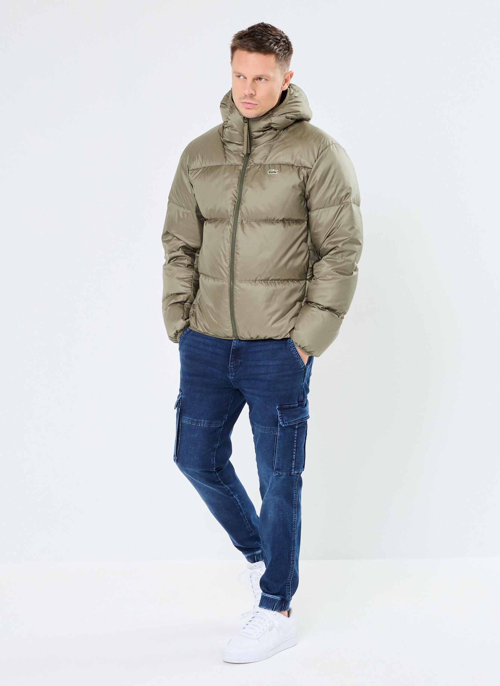 Doudounes Doudoune courte déperlant homme vert Lacoste Doudounes Doudoune courte déperlant homme vert KAKI