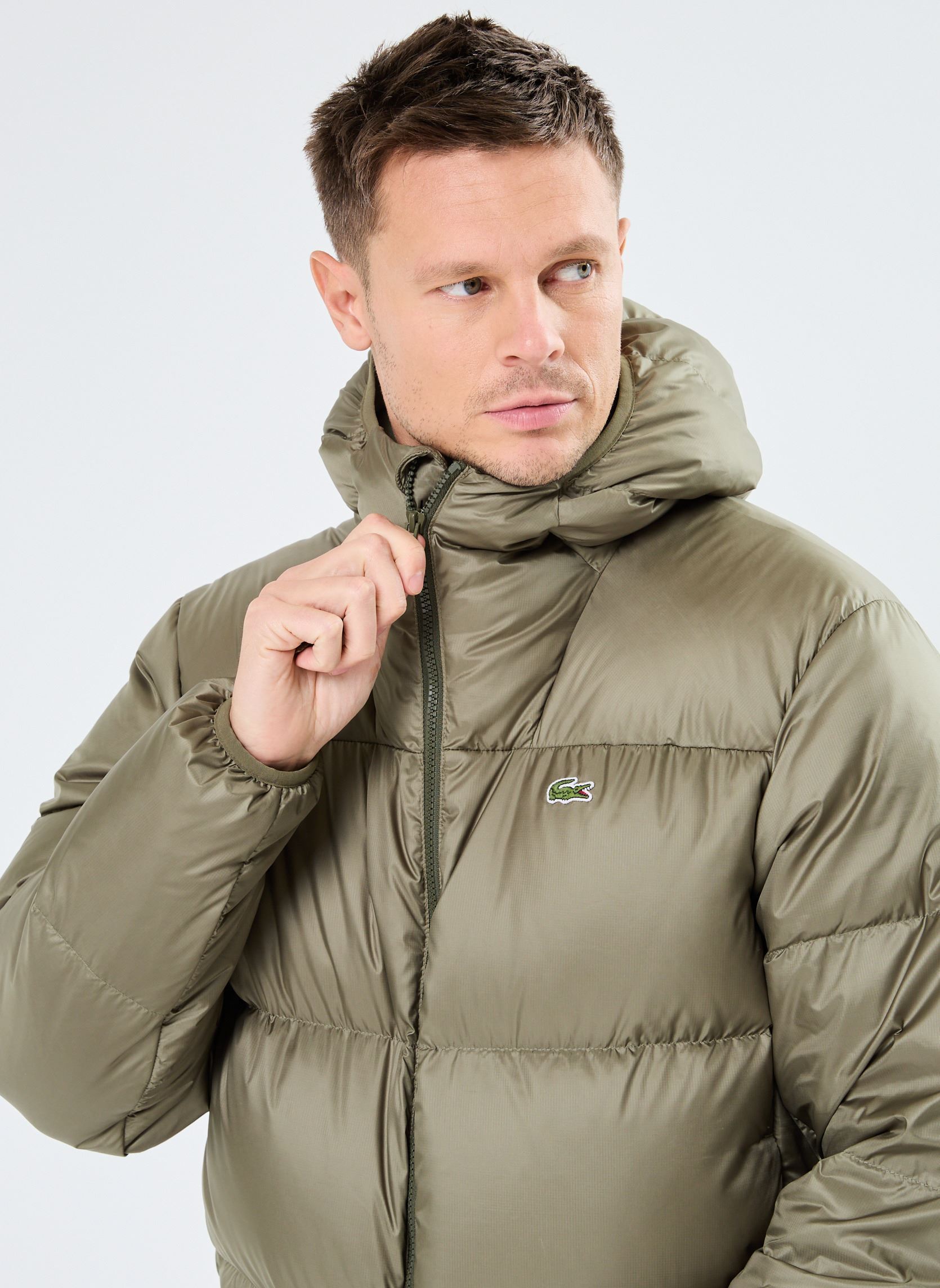 Doudounes Doudoune courte déperlant homme vert Lacoste Doudounes Doudoune courte déperlant homme vert KAKI