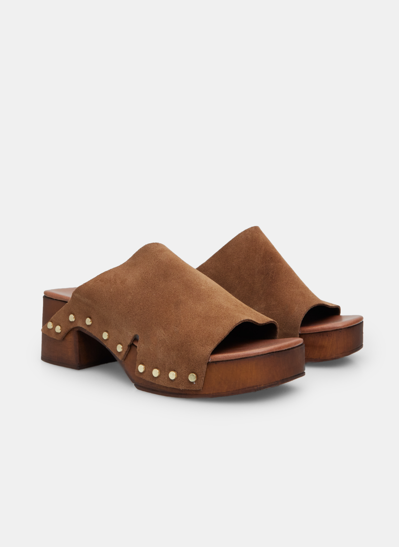 Mules / Sabots Femme BROWNS LANDING En Cuir Marron - Pointure US 7.5 - Occasion
