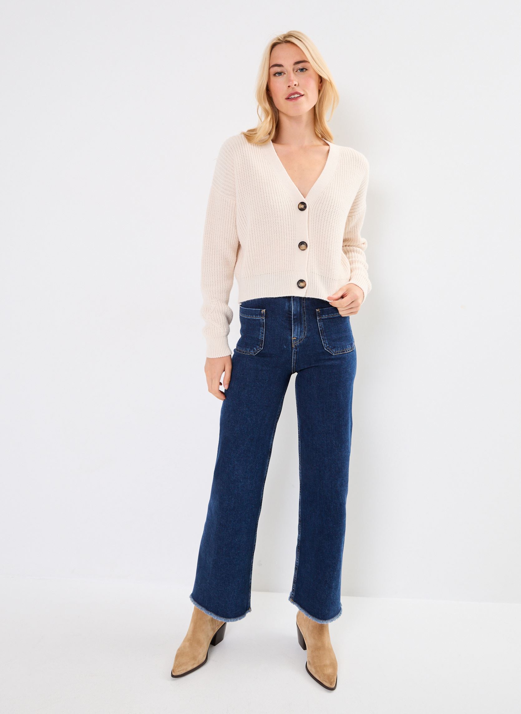 Jeans flare FG-JE-RENO-M femme bleu La Fée Maraboutée Jeans flare FG-JE-RENO-M femme bleu Medium
