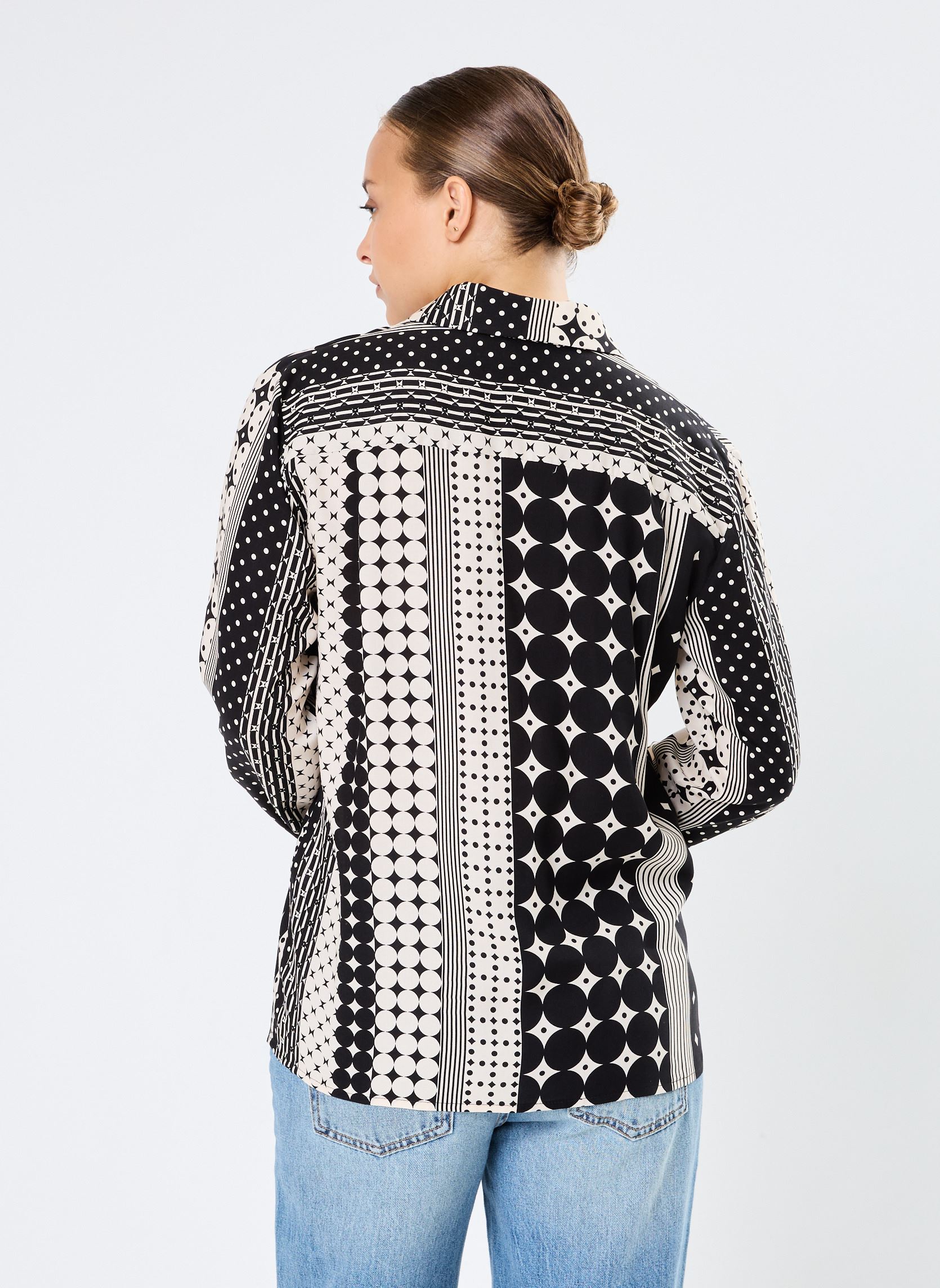 Langarm-Hemden FI-CH-PEPA-C damen schwarz La Fée Maraboutée Langarm-Hemden FI-CH-PEPA-C damen schwarz ENCRE/ECRU