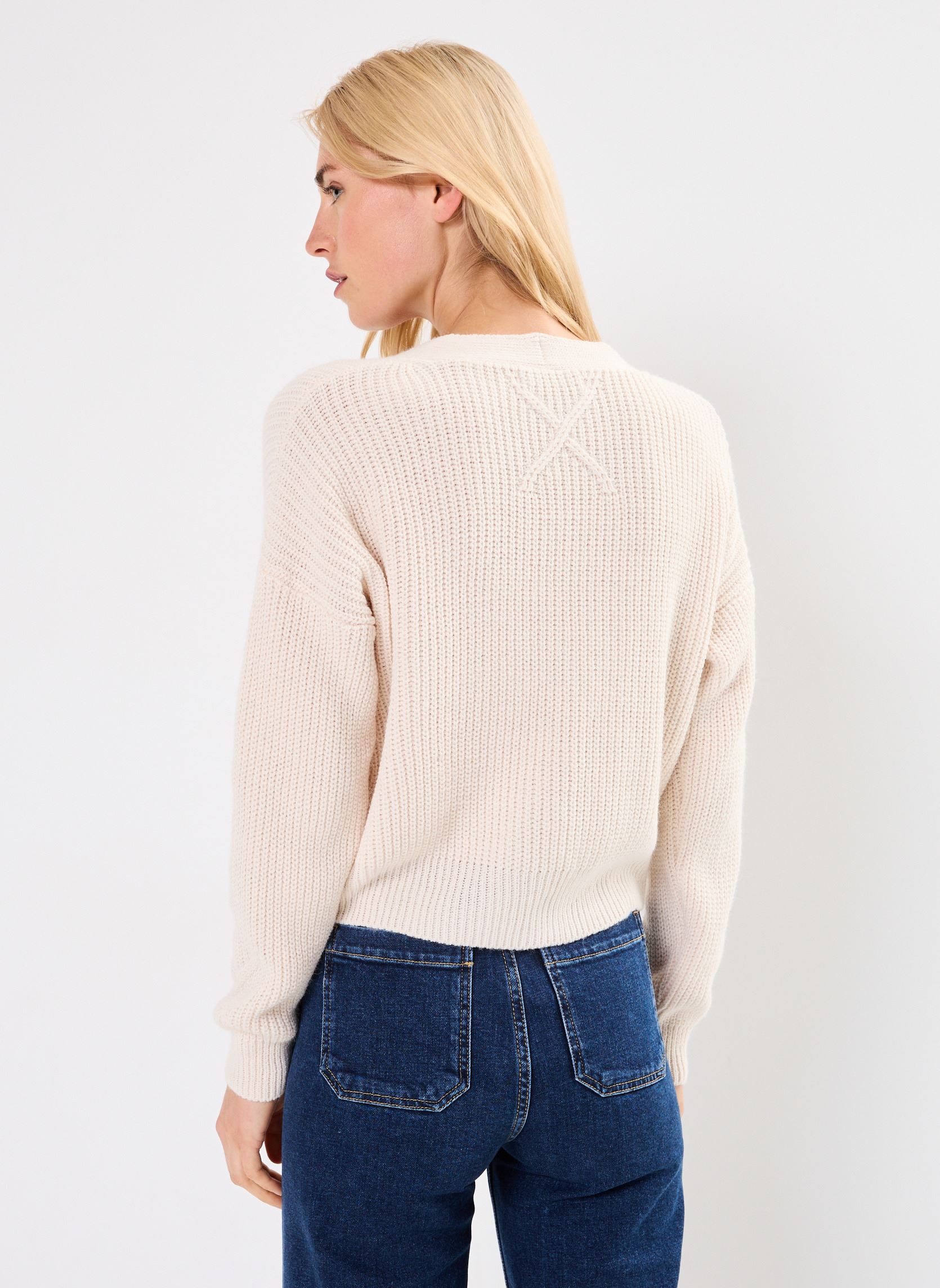 Strickjacken und Westen FI-GI-ZASTEL damen beige La Fée Maraboutée Strickjacken und Westen FI-GI-ZASTEL damen beige Ecru