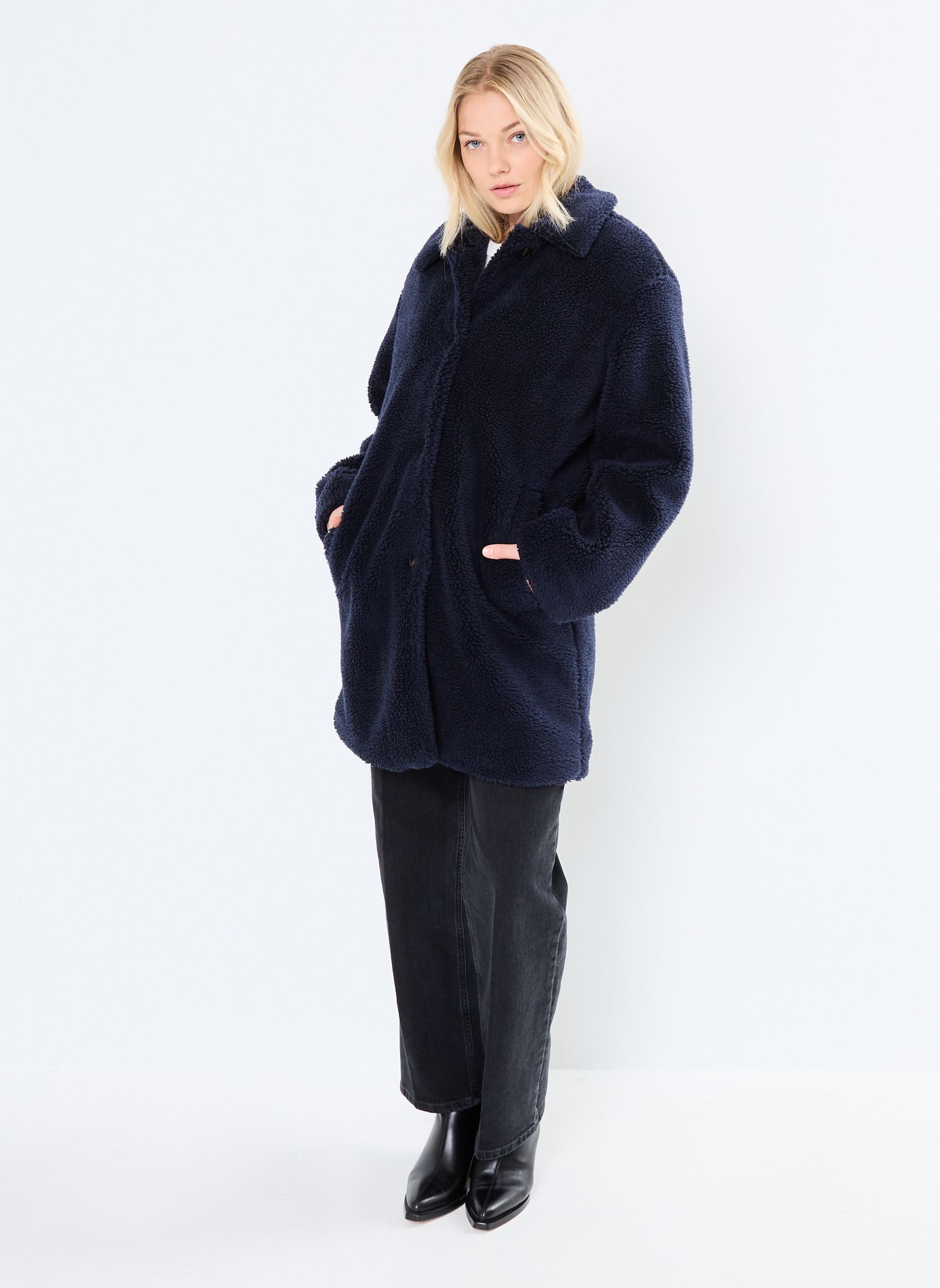 Manteaux FI-GP-ZACARI-T femme bleu La Fée Maraboutée Manteaux FI-GP-ZACARI-T femme bleu Navy