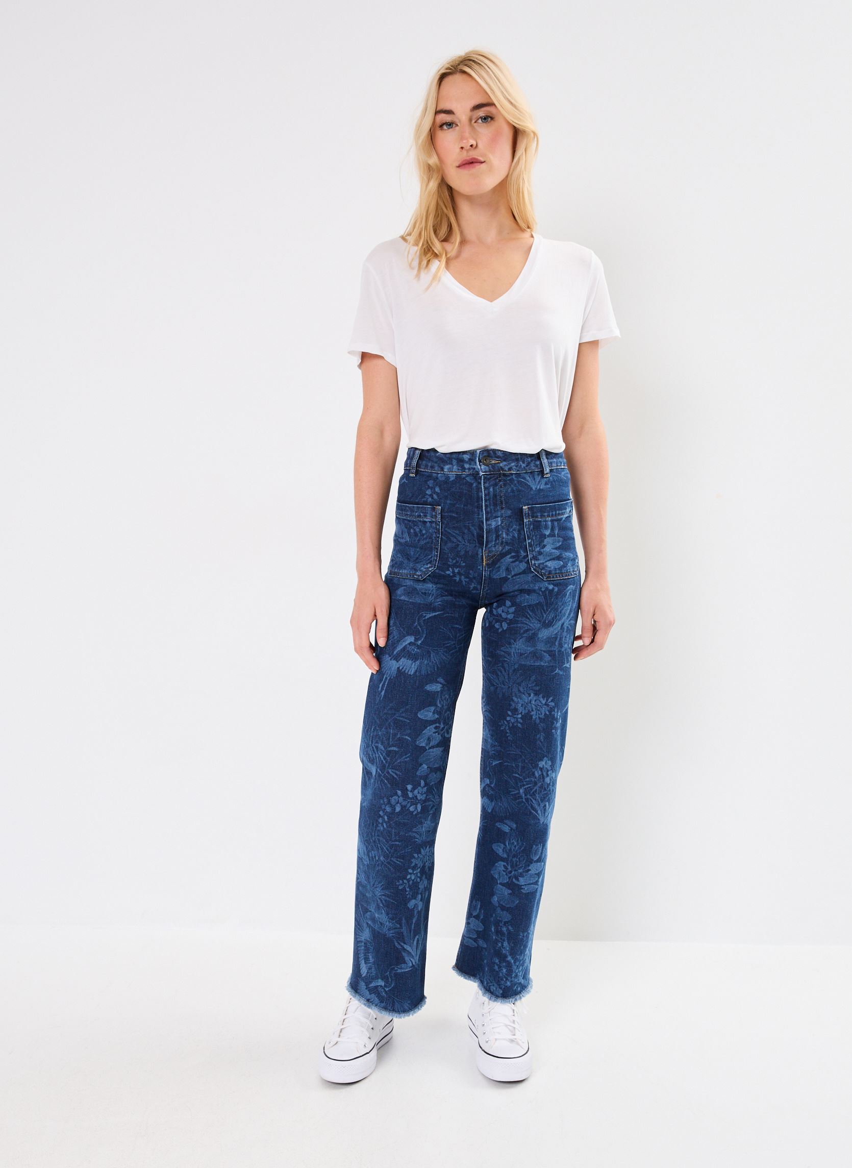 Wijde jeans / Flared Jeans FI-JE-RENO-W dames blauw La Fée Maraboutée Wijde jeans / Flared Jeans FI-JE-RENO-W dames blauw Medium