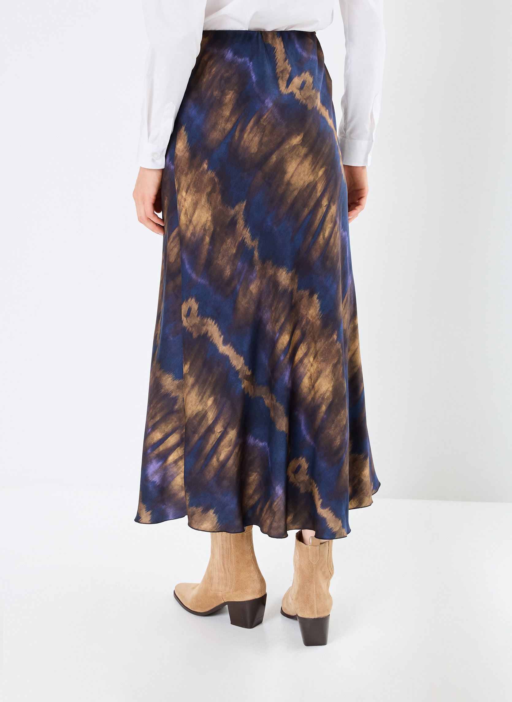 Halflange rokken FI-JU-SIENNE-N dames blauw La Fée Maraboutée Halflange rokken FI-JU-SIENNE-N dames blauw Bleu stone