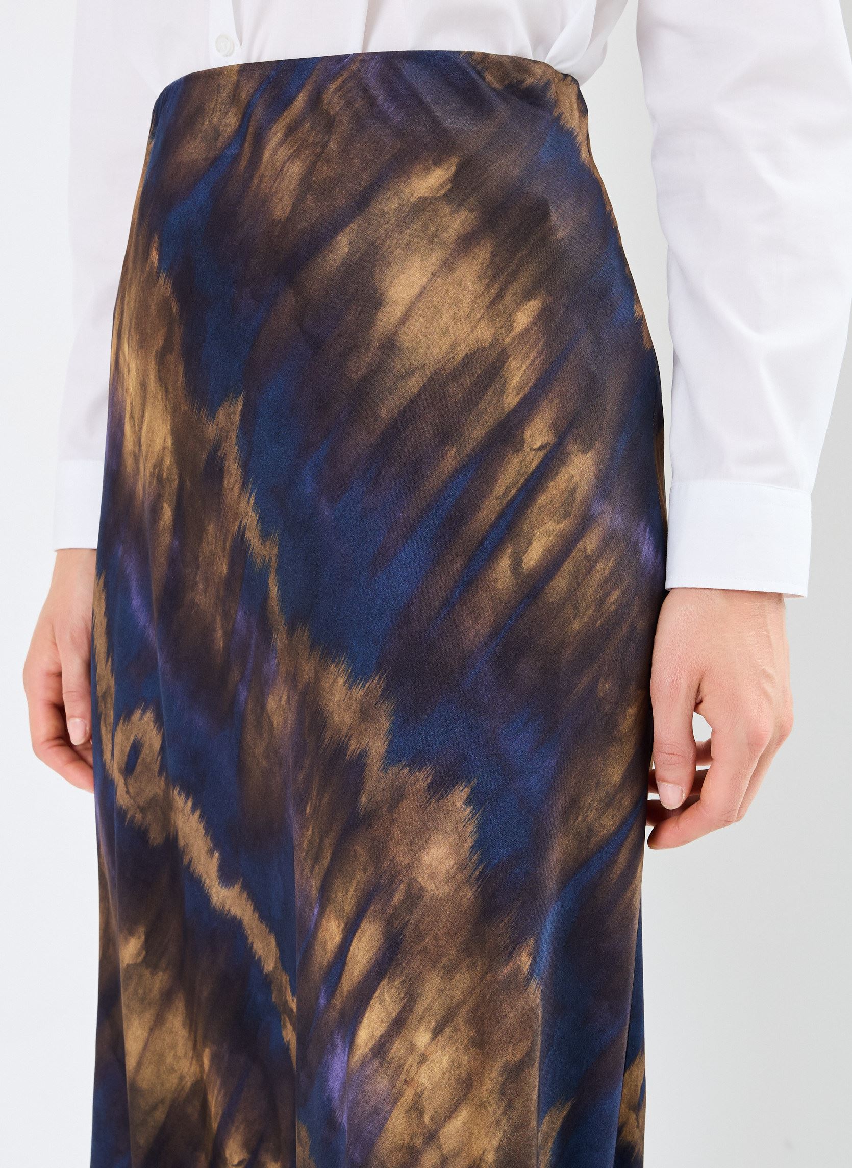 Halflange rokken FI-JU-SIENNE-N dames blauw La Fée Maraboutée Halflange rokken FI-JU-SIENNE-N dames blauw Bleu stone