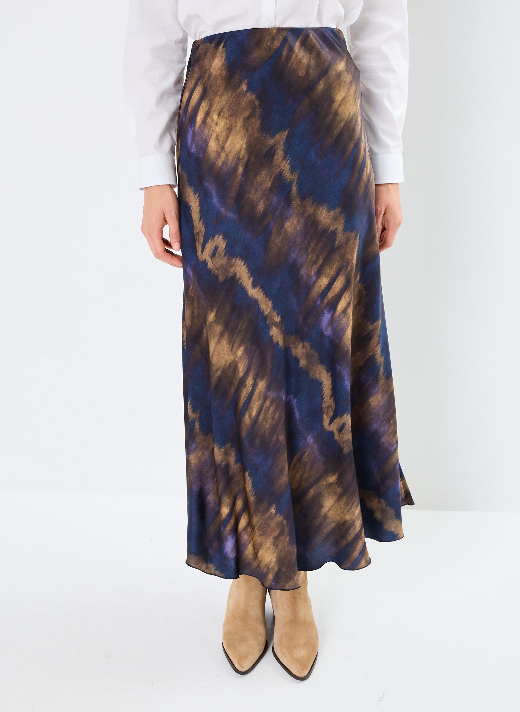 Halflange rokken FI-JU-SIENNE-N dames blauw La Fée Maraboutée Halflange rokken FI-JU-SIENNE-N dames blauw Bleu stone