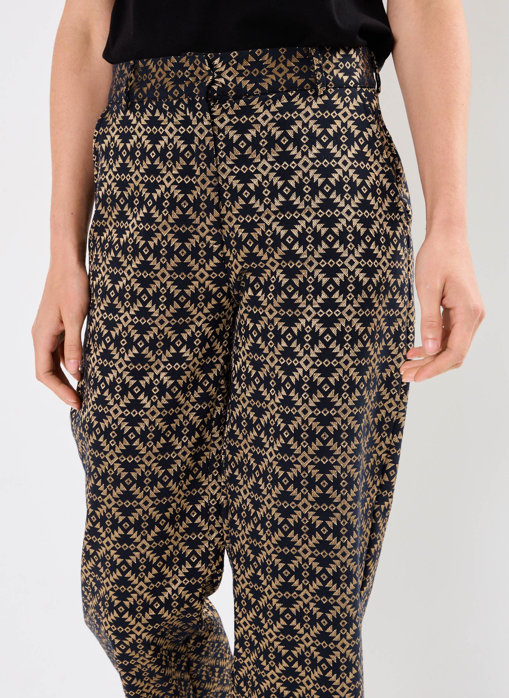 Weite Hosen FI-PA-RONAC-A damen schwarz La Fée Maraboutée Weite Hosen FI-PA-RONAC-A damen schwarz Noir/or