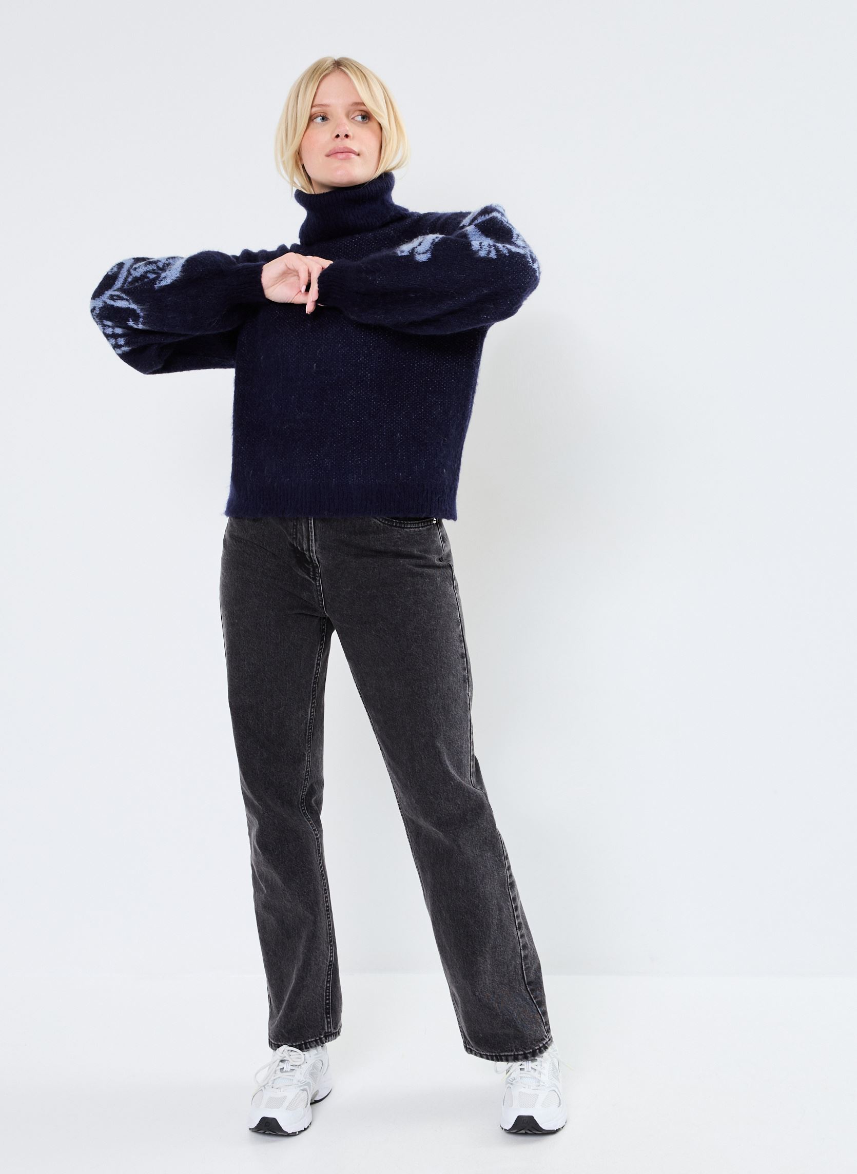 Pulls FI-PU-ZEPICES femme bleu La Fée Maraboutée Pulls FI-PU-ZEPICES femme bleu BLEU NUIT