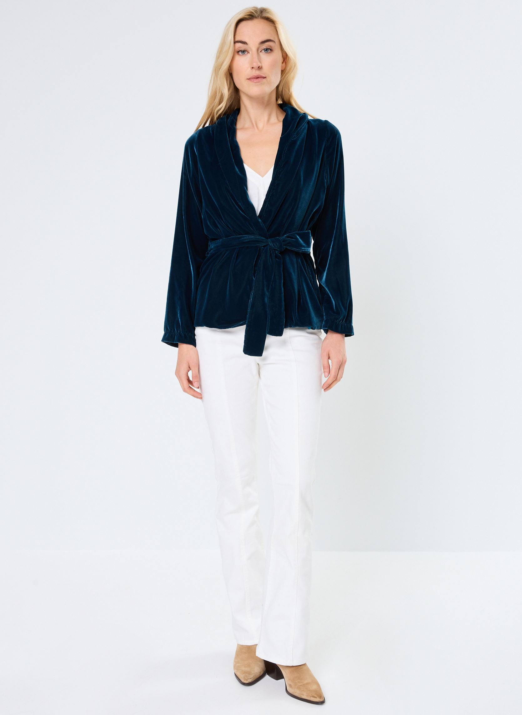 Blazer FI-VE-ZIZAMA-P damen blau La Fée Maraboutée Blazer FI-VE-ZIZAMA-P damen blau PETROLE