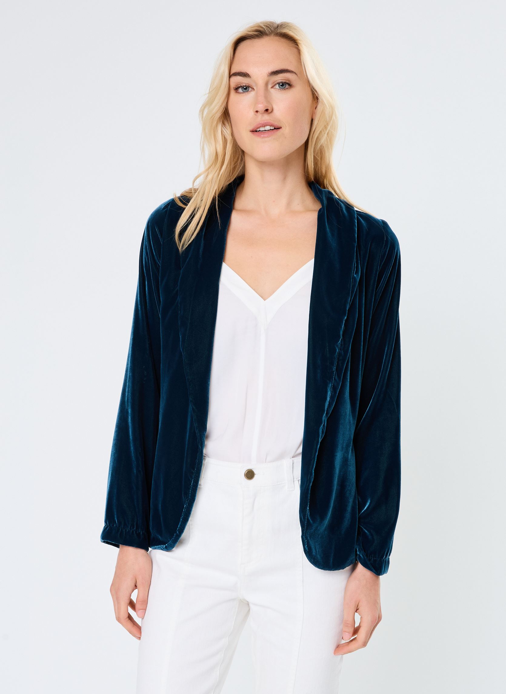 Blazer FI-VE-ZIZAMA-P damen blau La Fée Maraboutée Blazer FI-VE-ZIZAMA-P damen blau PETROLE