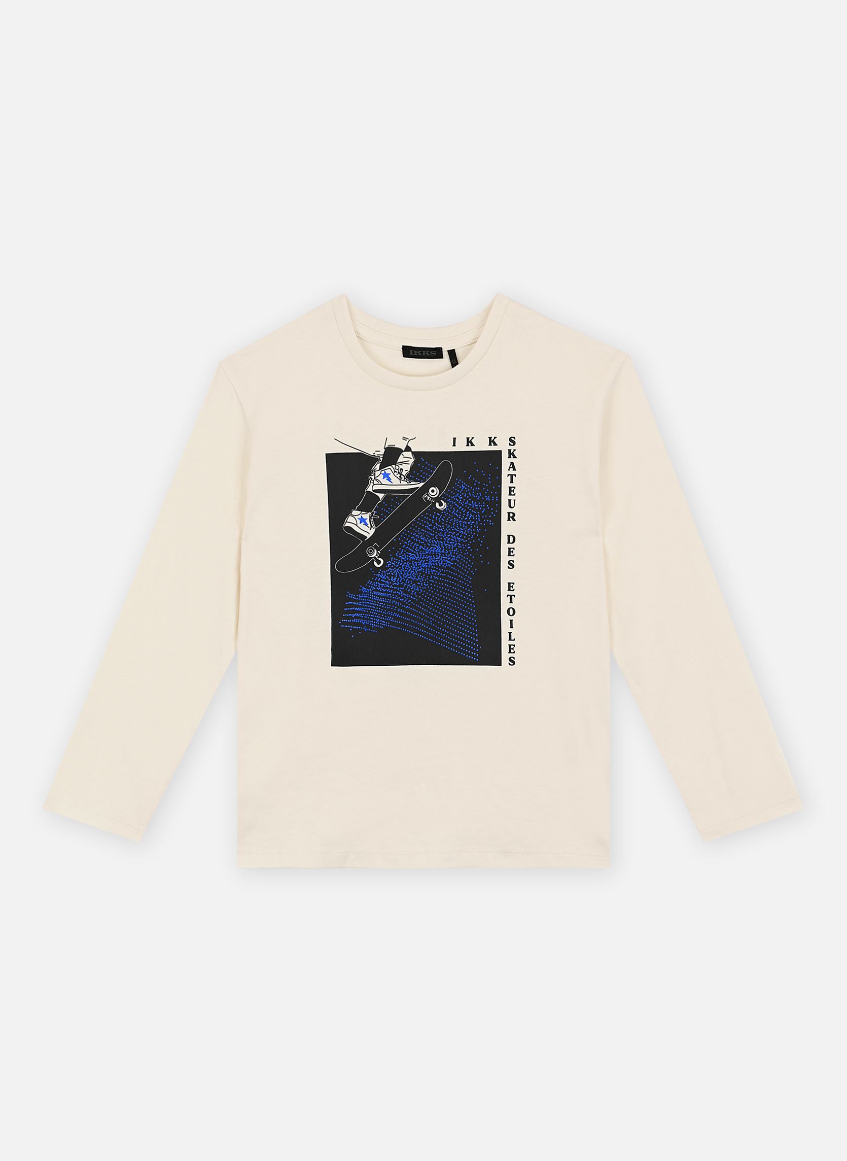 Tee-shirts manches longues XZ10083 garçon blanc IKKS JUNIOR Tee-shirts manches longues XZ10083 garçon blanc 11-ECRU