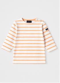 Tee-shirts Marinière K0549 blanc/ peach nectar fille bleu