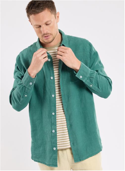 Armor Lux Chemises Chemise 42228 blanc homme vert