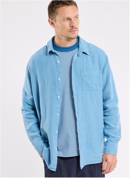 Armor Lux Chemises Chemise 42228 blanc homme bleu