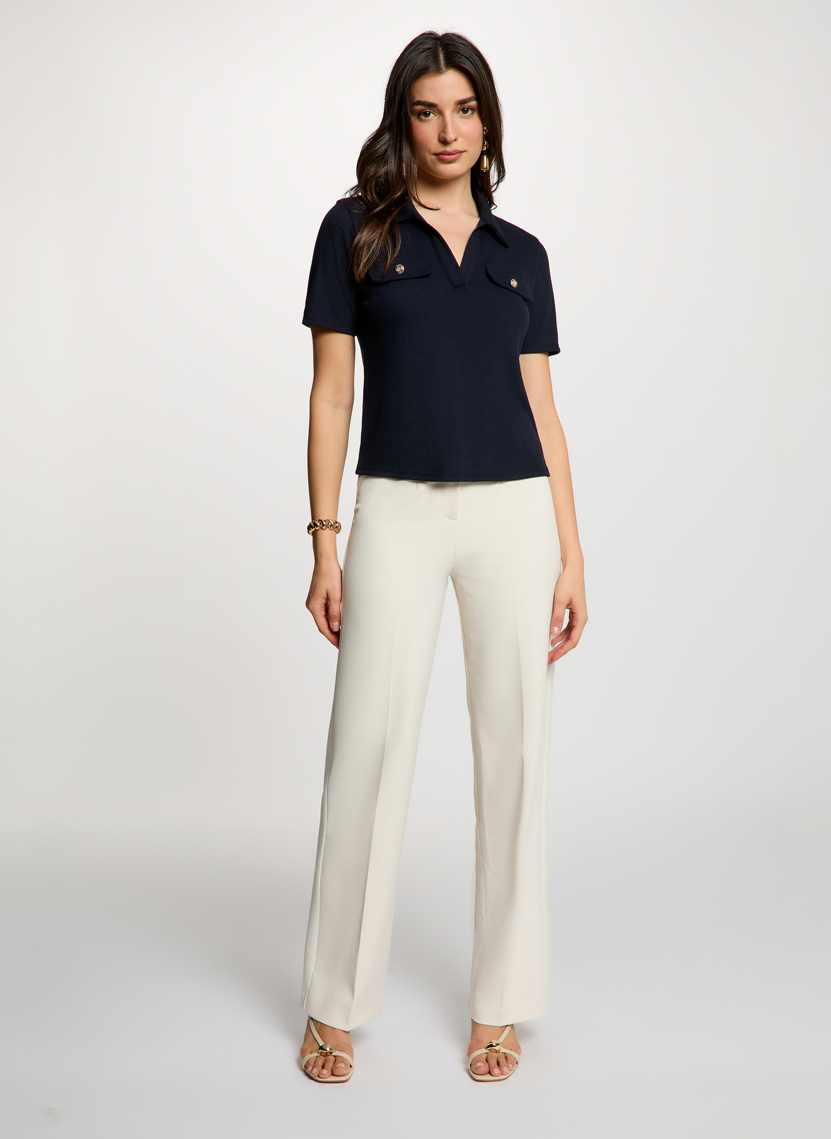 Pantalons droit 242-POYA.F femme beige Morgan Pantalons droit 242-POYA.F femme beige Beige