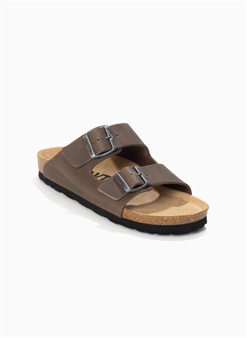 Bayton Mules Sandales en cuir ATLAS pour femme Marron femme gris