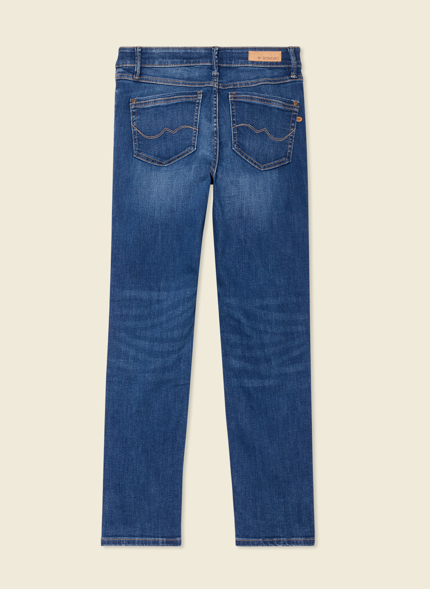 Jeans droit Jeans slim - SEOUL-CLEM1C femme bleu Bonobo Jeans droit Jeans slim - SEOUL-CLEM1C femme bleu Bleu foncé