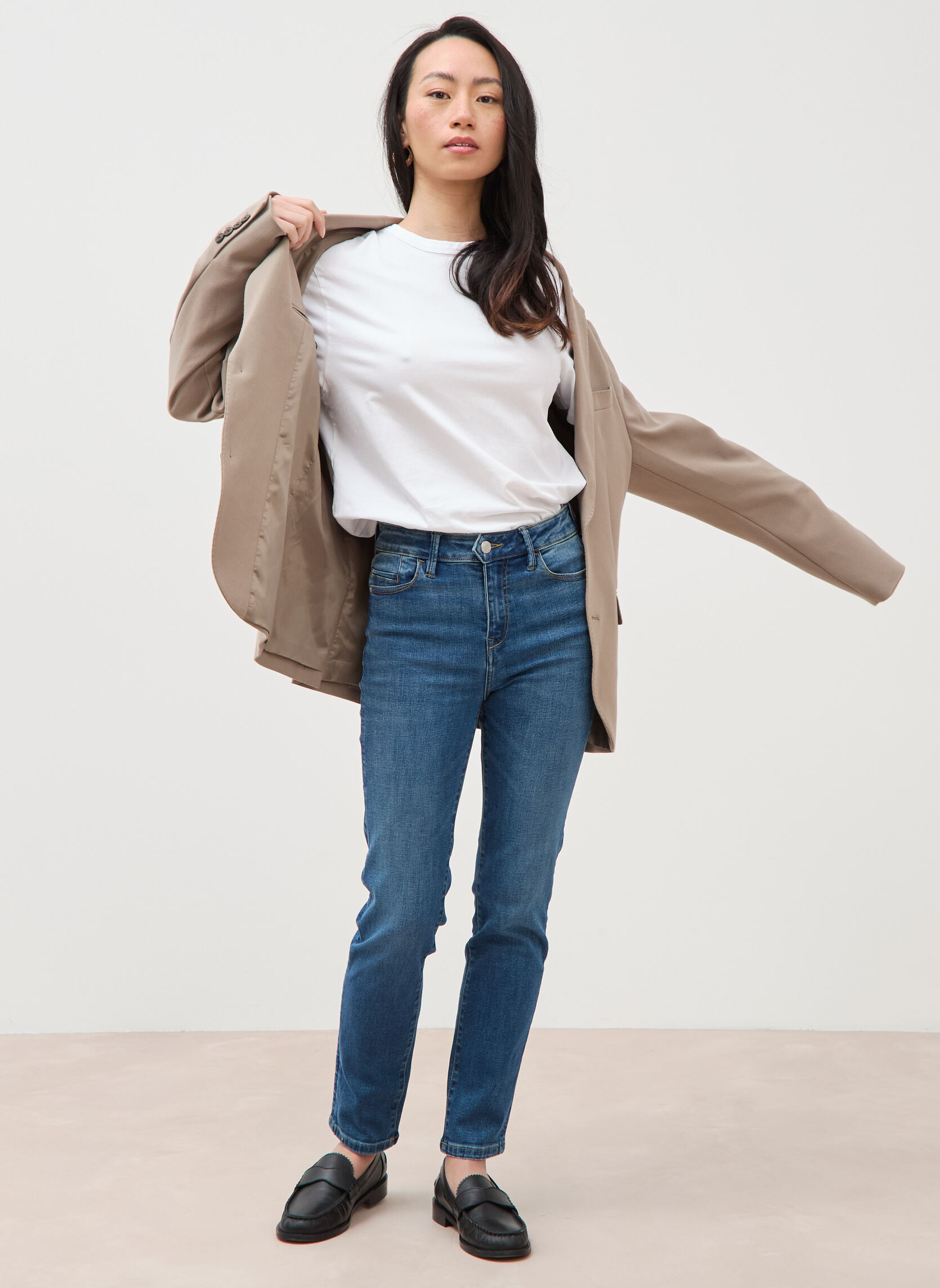 Jeans droit Jeans slim - SEOUL-CLEM1C femme bleu Bonobo Jeans droit Jeans slim - SEOUL-CLEM1C femme bleu Bleu foncé