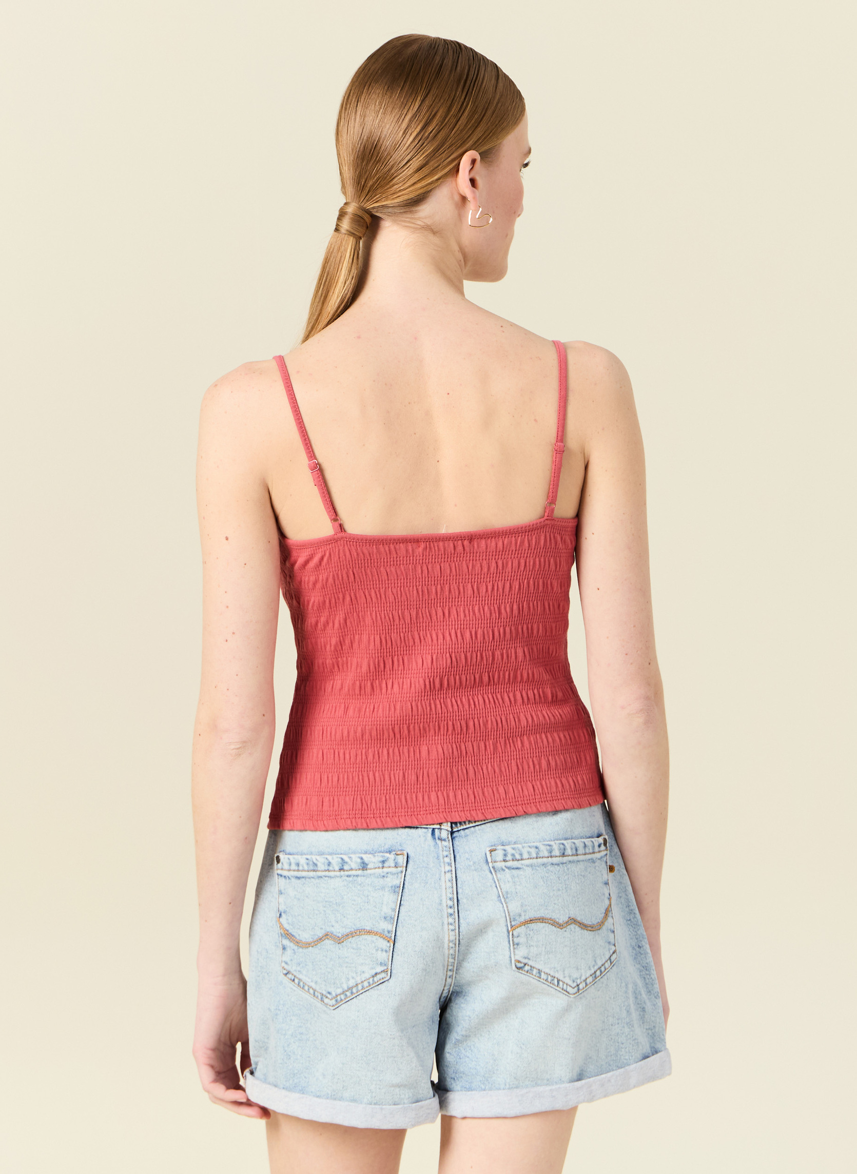 Débardeurs Débardeurs - SMOCKDEBF femme rouge Bonobo Débardeurs Débardeurs - SMOCKDEBF femme rouge Rouge