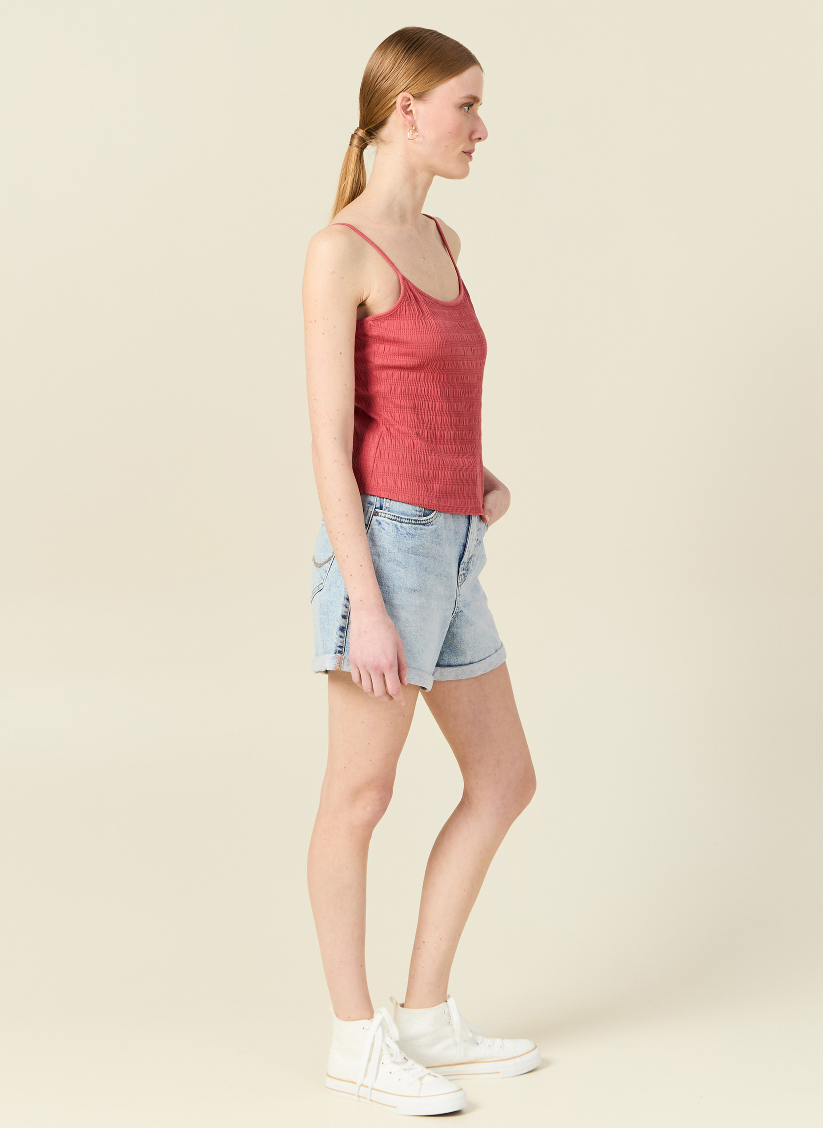Débardeurs Débardeurs - SMOCKDEBF femme rouge Bonobo Débardeurs Débardeurs - SMOCKDEBF femme rouge Rouge