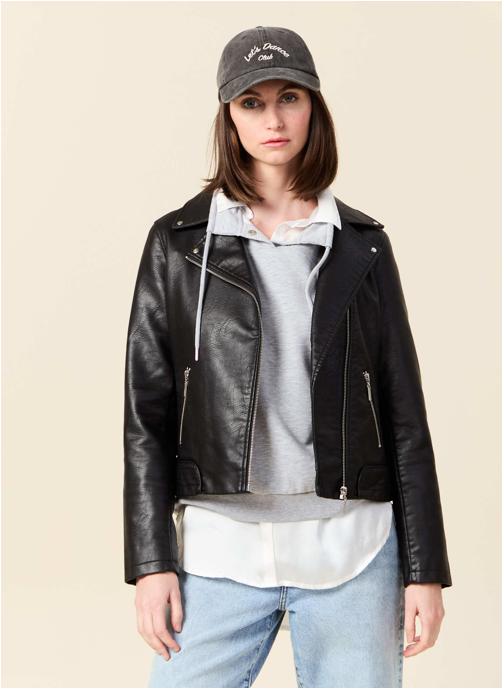 Bonobo Vestes Vestes simili cuir - BASILE2F femme noir