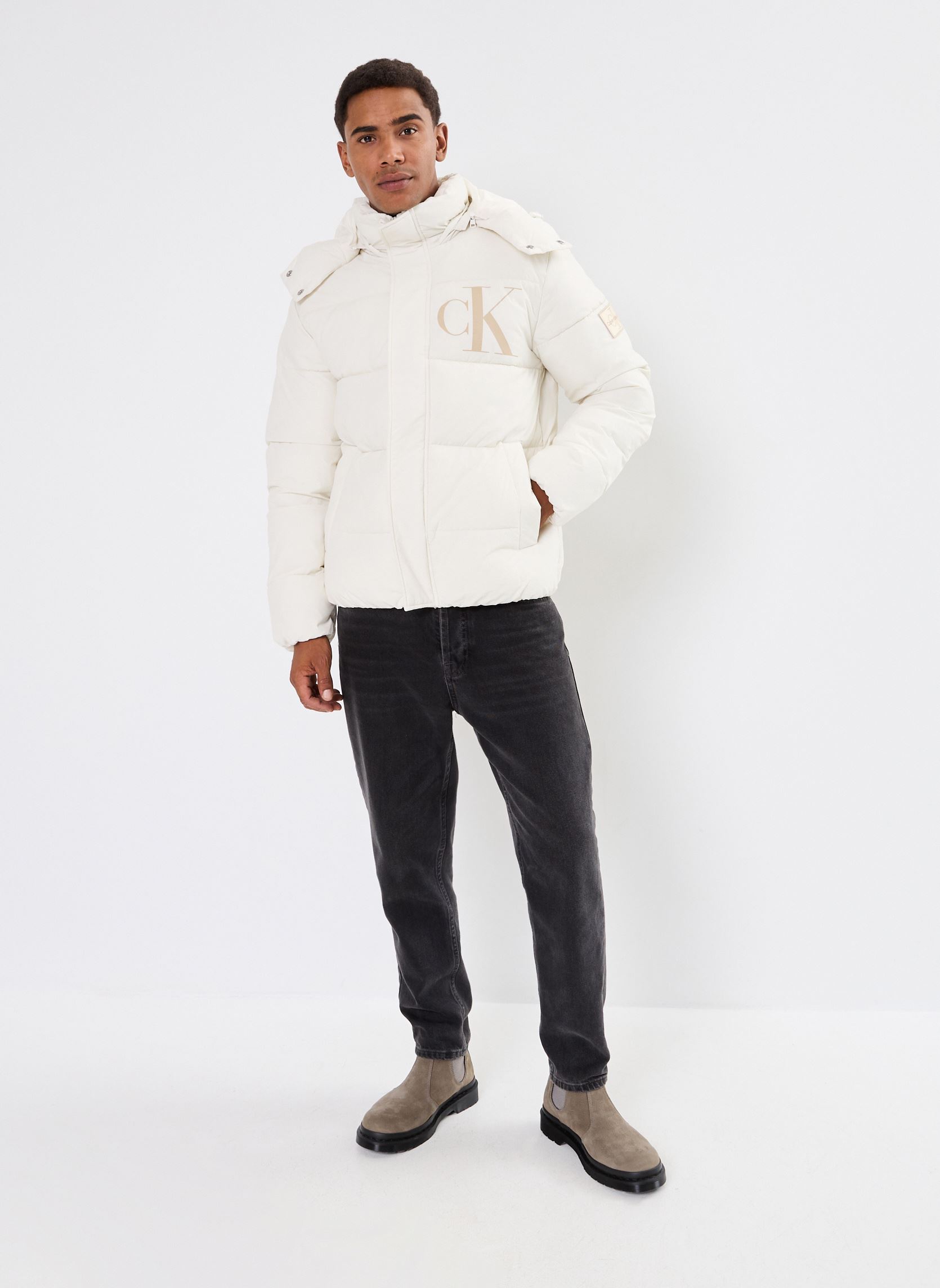 Gewatteerde jassen Essentials Non Down J30J326104 heren wit Calvin Klein Jeans Gewatteerde jassen Essentials Non Down J30J326104 heren wit WHITE