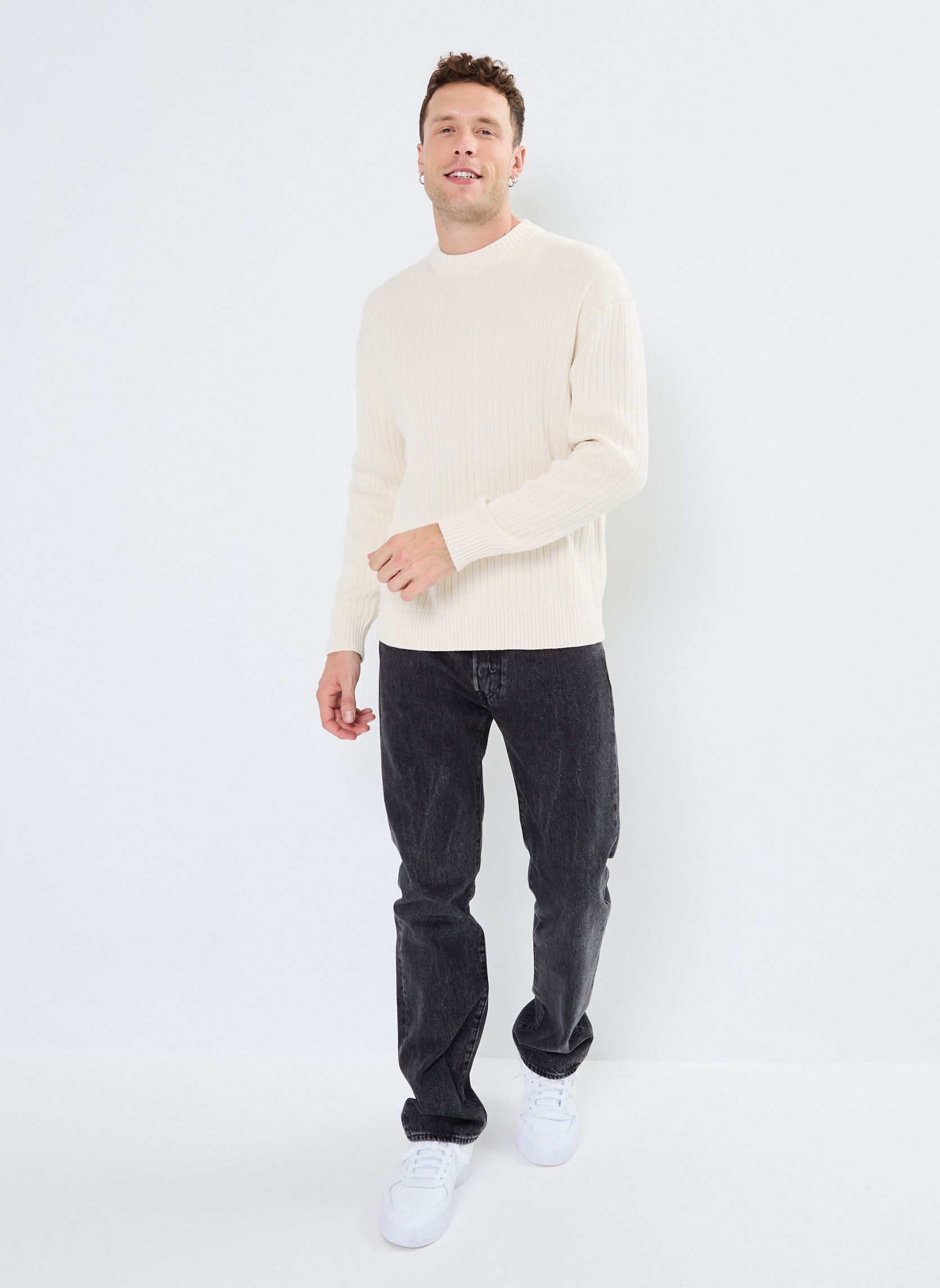 Pullover Linear Sweater J30J326193 herren weiß Calvin Klein Jeans Pullover Linear Sweater J30J326193 herren weiß WHITE